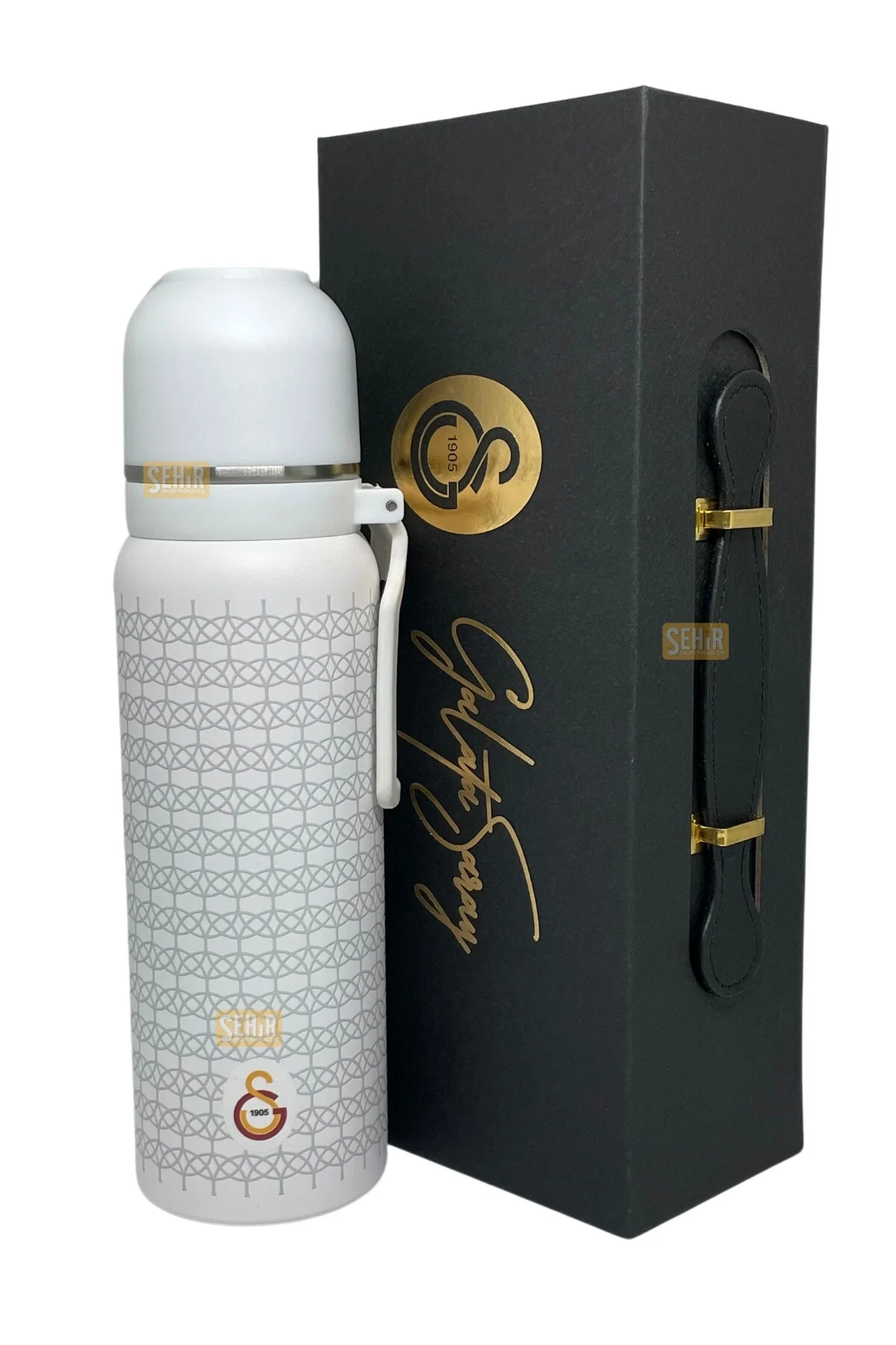 فلاسک سفید 650 میل دارای مجوز دو برابر استیل ضد زنگ ترموس 8 ساعت جعبه سرد گالاتاسارای Galatasaray
