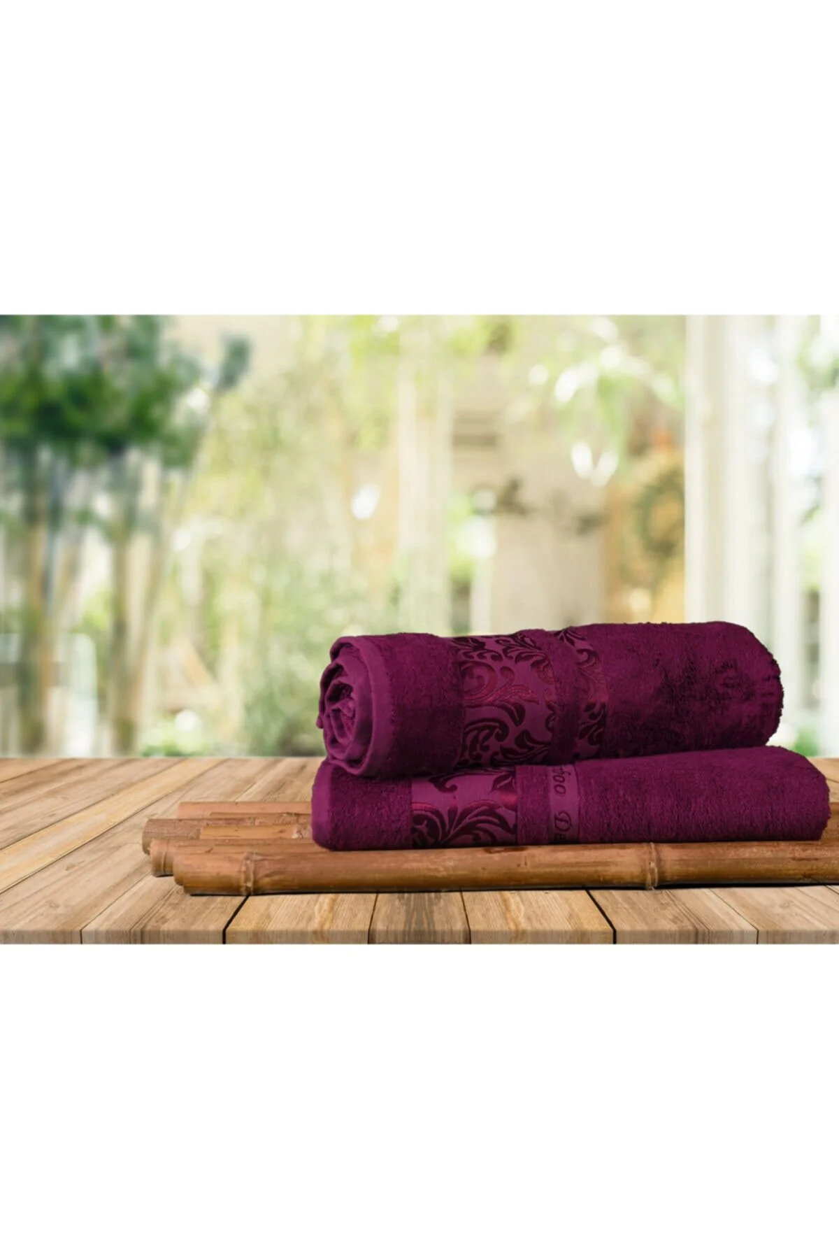حوله بنفش بامبو 100% ارگانیک ست 50x90 سانتی متر بسته 6 عددی ممتاز فوق العاده نرم تزئینی Mulberry