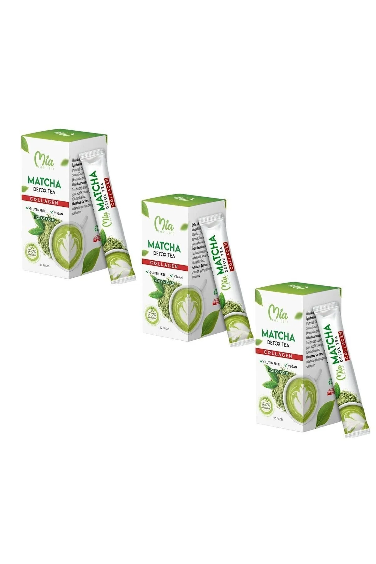 چای کیسه ای لیوانی ALEYNA SPICE MATCHA DETOX TEA COLLAGEN MACHA 20 PCS 3 جعبه Mia For Life