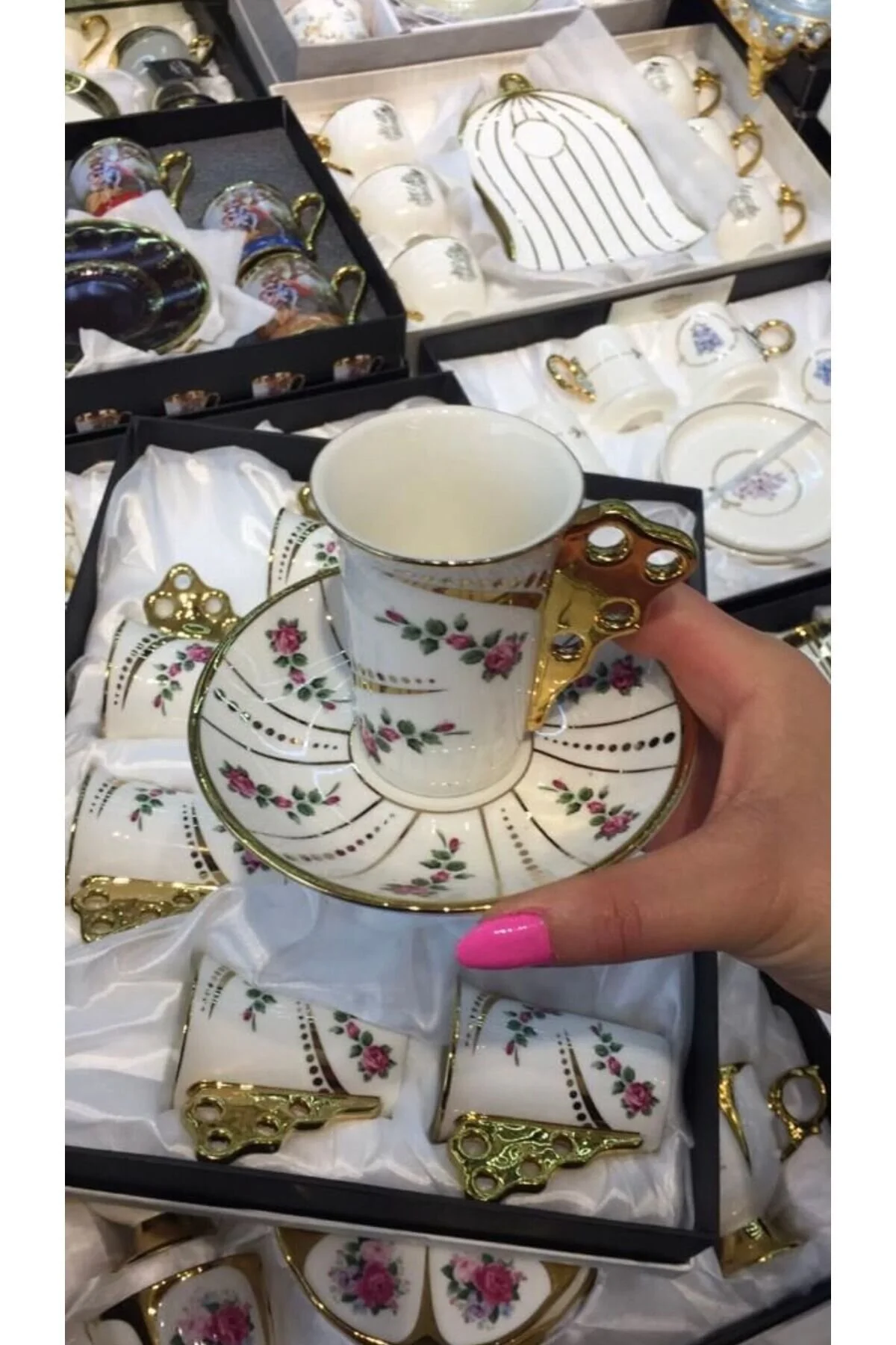 فنجان قهوه مجموعه چینی 6 PERSON ESTERHOMEDECOR Vintage
