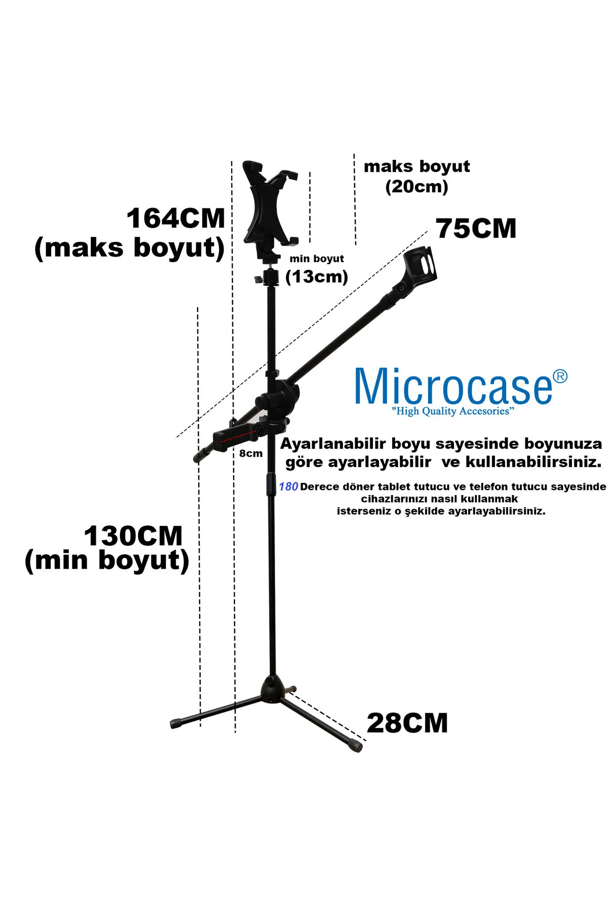 استند نت و ساز تبلت میکروفون نگهدارنده تلفن 180 درجه تنظیم قابل AL4533 Microcase