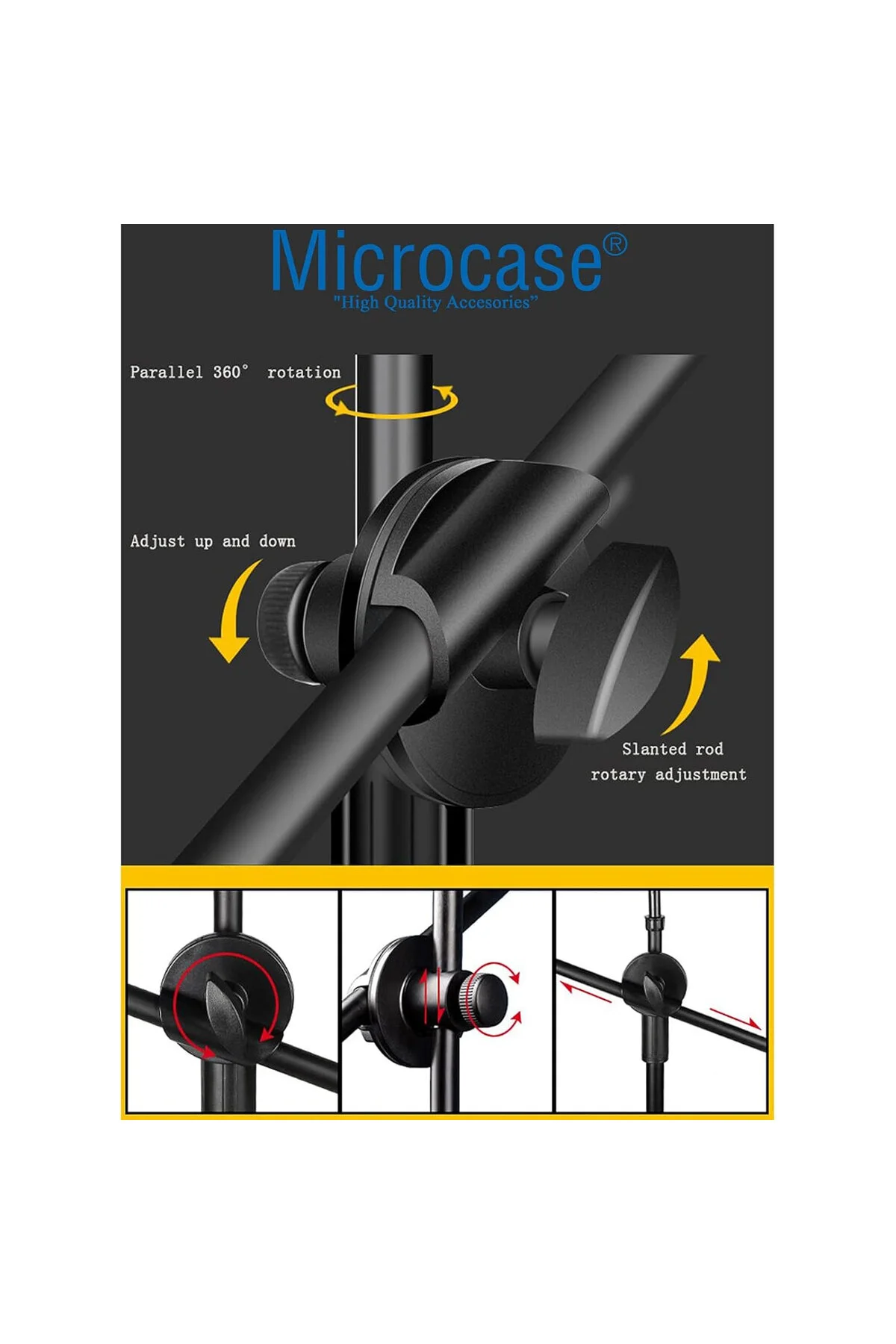 استند نت و ساز تبلت میکروفون نگهدارنده تلفن 180 درجه تنظیم قابل AL4533 Microcase