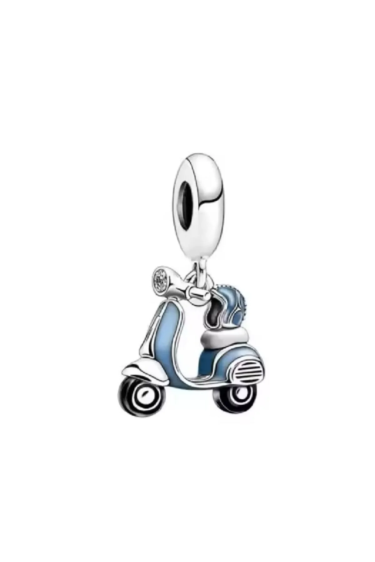 چارم طلسم موتور آبی روشن نقره عیار 925 Es Silver