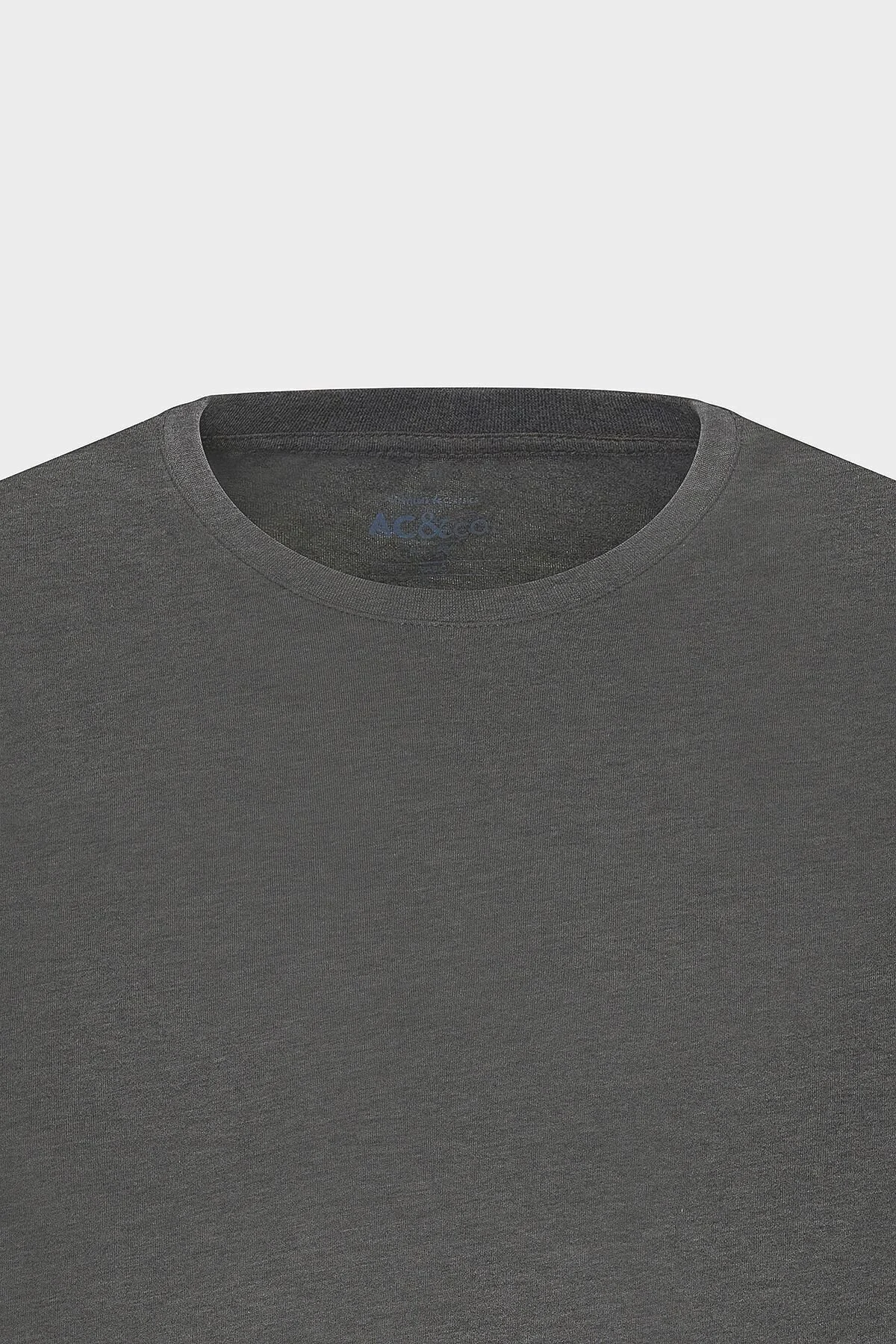 تی شرت مردانه پنبه آنتراسیت باریک و دوچرخه برش پایه T SHIRT ترکیه اورجینال AC&Co / Altınyıldız Classics