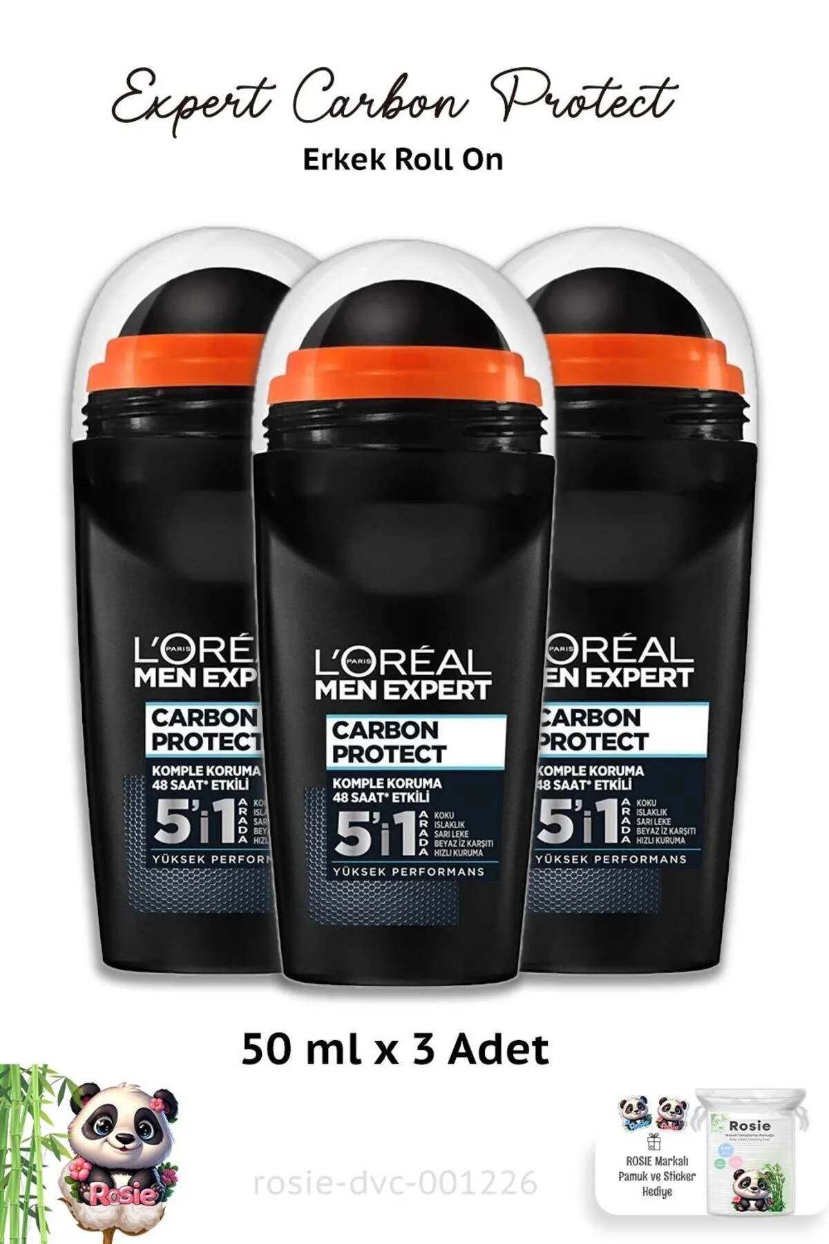 دئودورانت و رول آن مردانه 3 لورئال پاریس متخصص کربن از در 50 میل روزی محافظت می کنند L'Oreal Paris