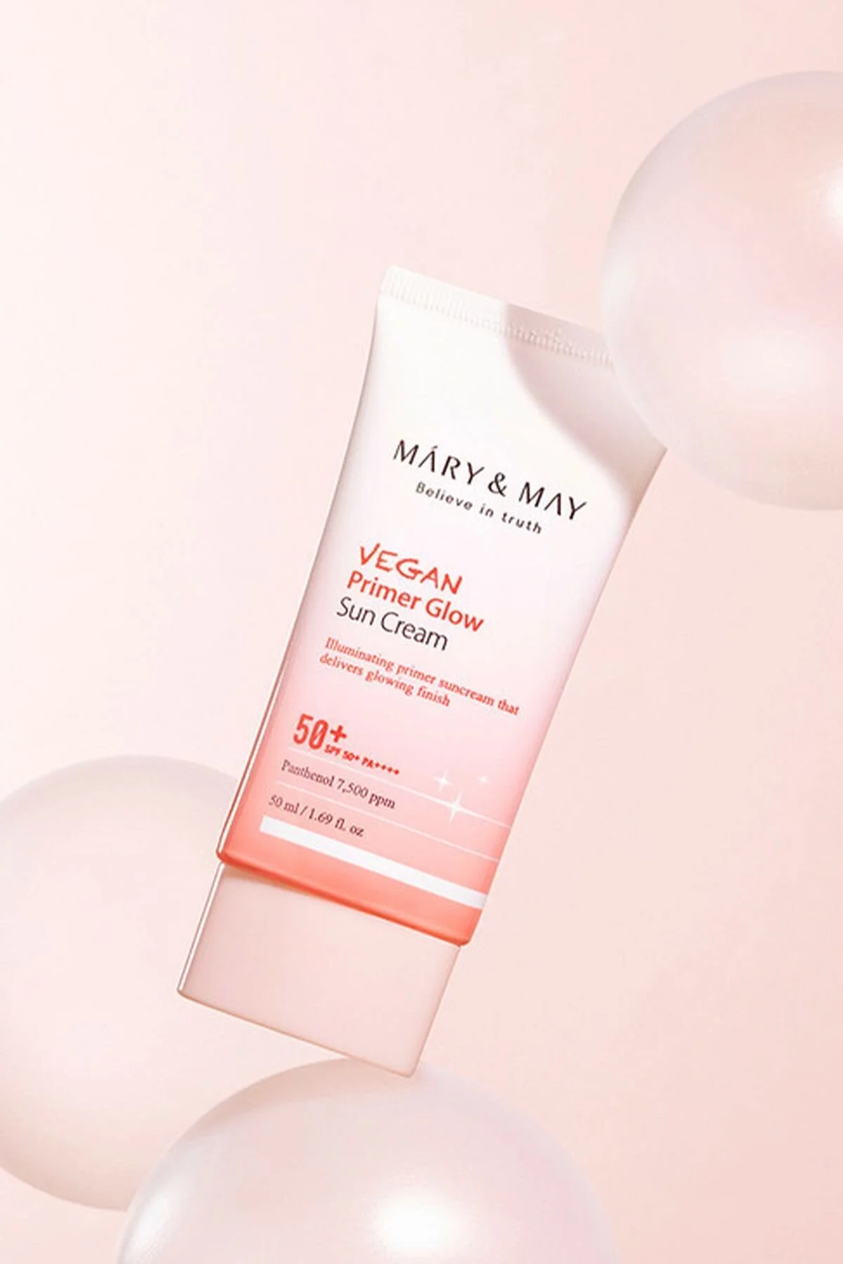 کرم ضد آفتاب صورت VEGAN PRIMER GLOW TONE EQUALIZER ILLUMINATOR PINK SUN CREAM SPF50 PA 50 ML Mary & May