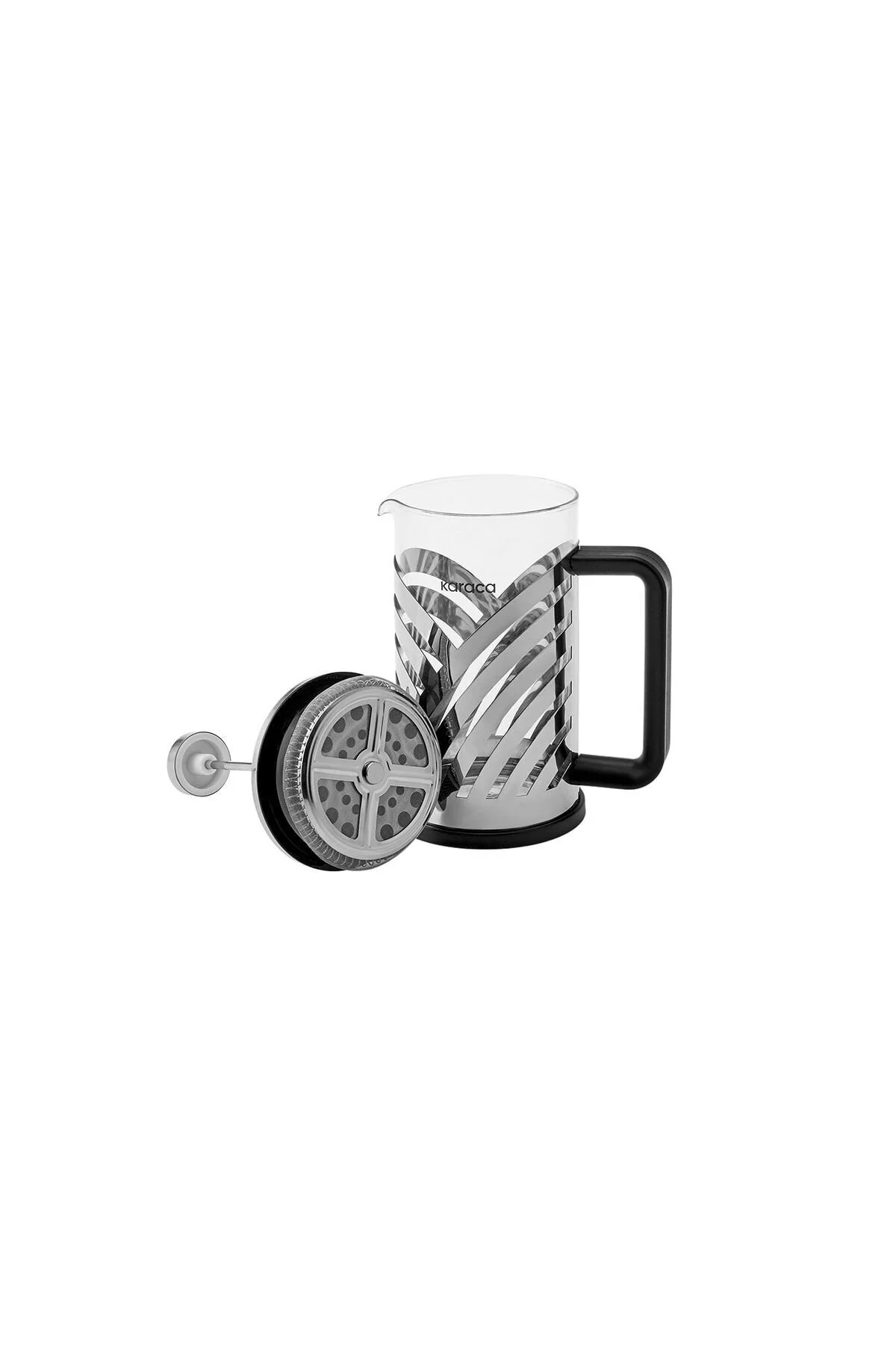 فرنچ پرس شیشه‌ای موج دار 600 میلی لیتری کاراجا Karaca