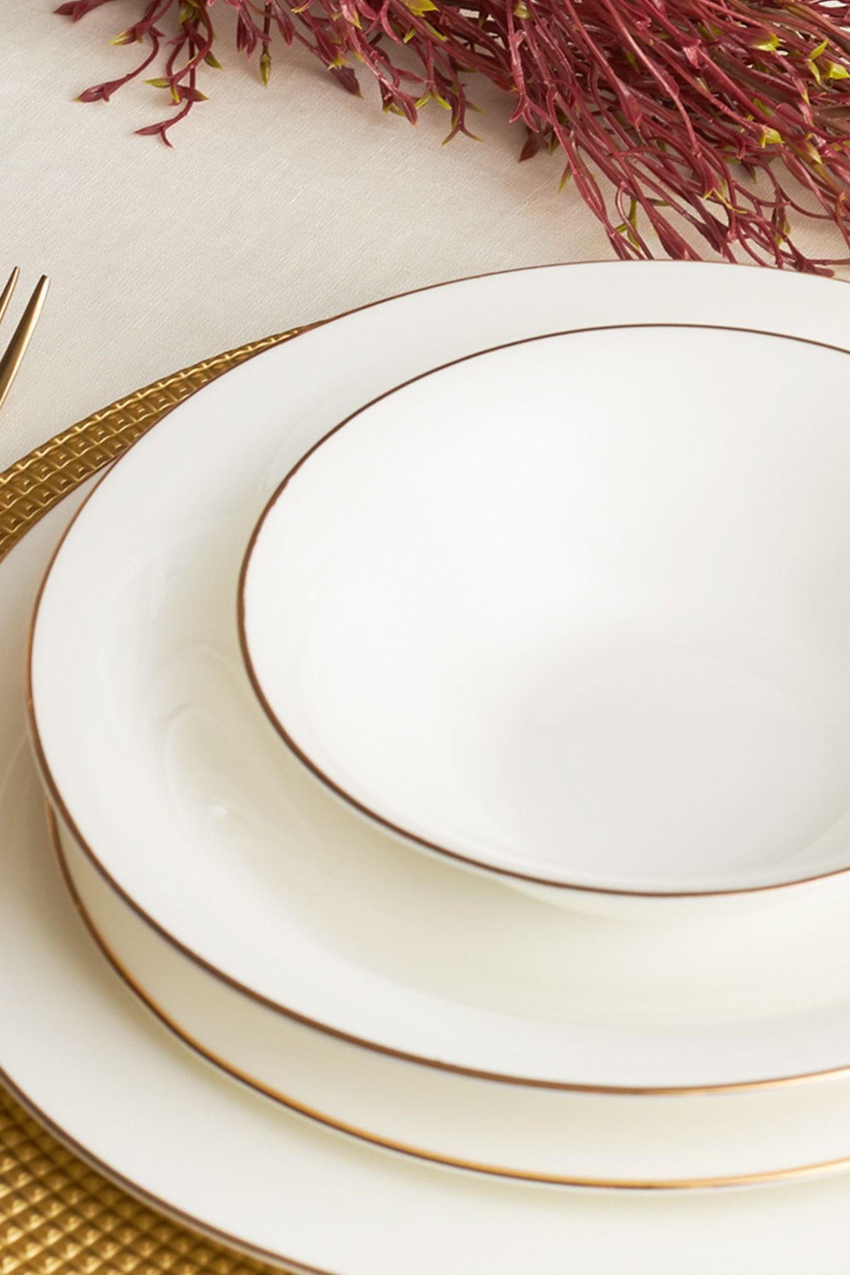 Karaca سرویس شام 24 تکه Fine Pearl Diana برای نفر طلا – قابلمه