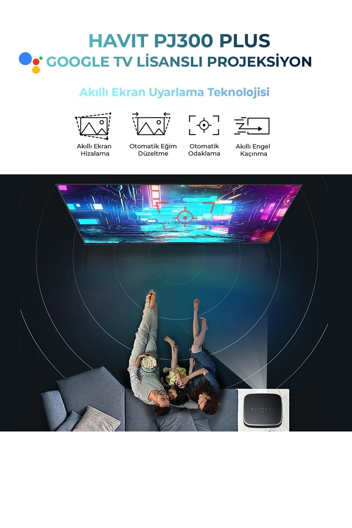پروژکتور PJ300 به علاوه دستگاه طرح ریزی مجوز GOOGLE 1080P پشتیبانی 4K WIFI 5GHZ Havit