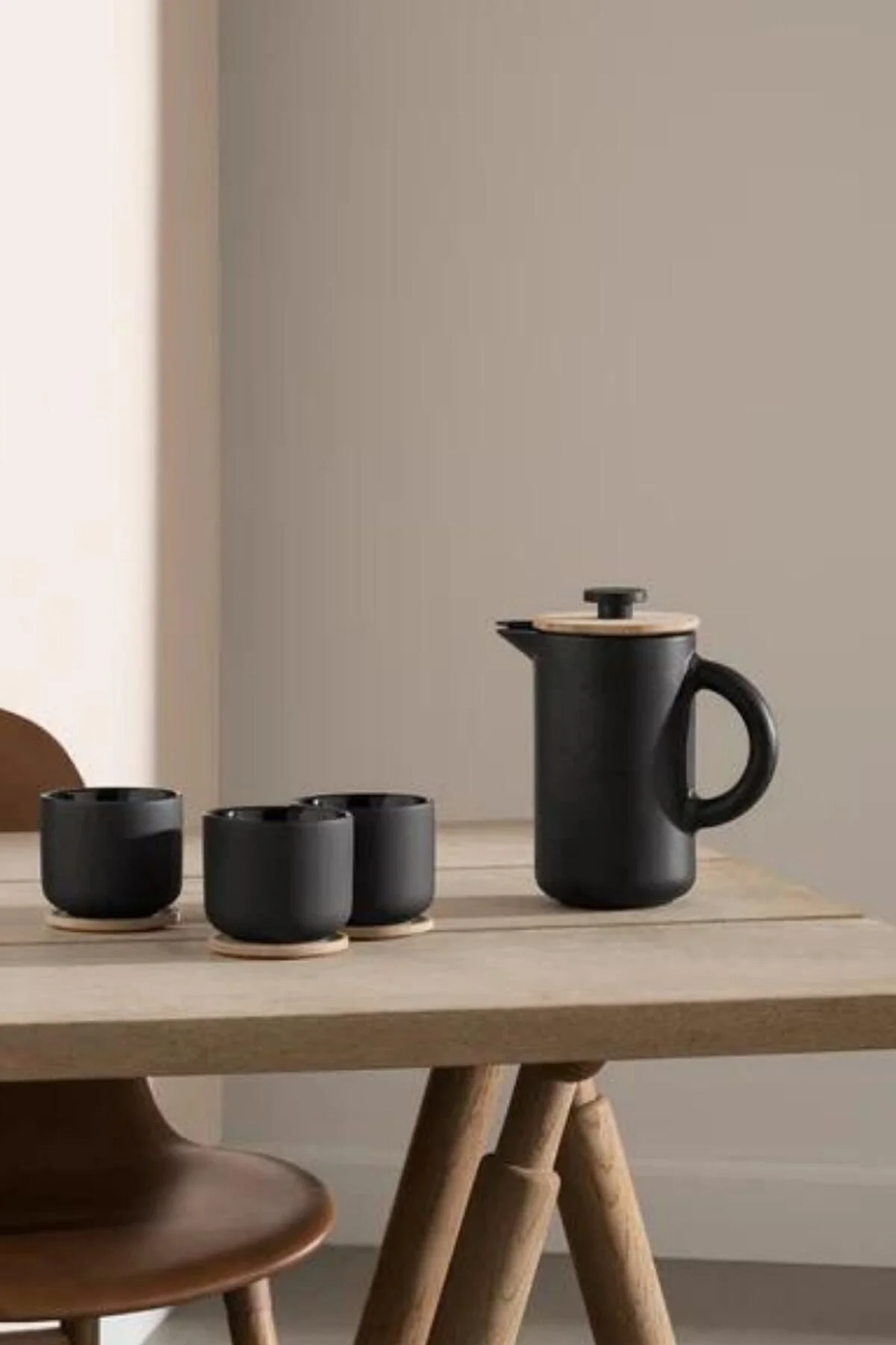 فرنچ پرس سیاه Theo Frenchpress 08 لیتر  stelton