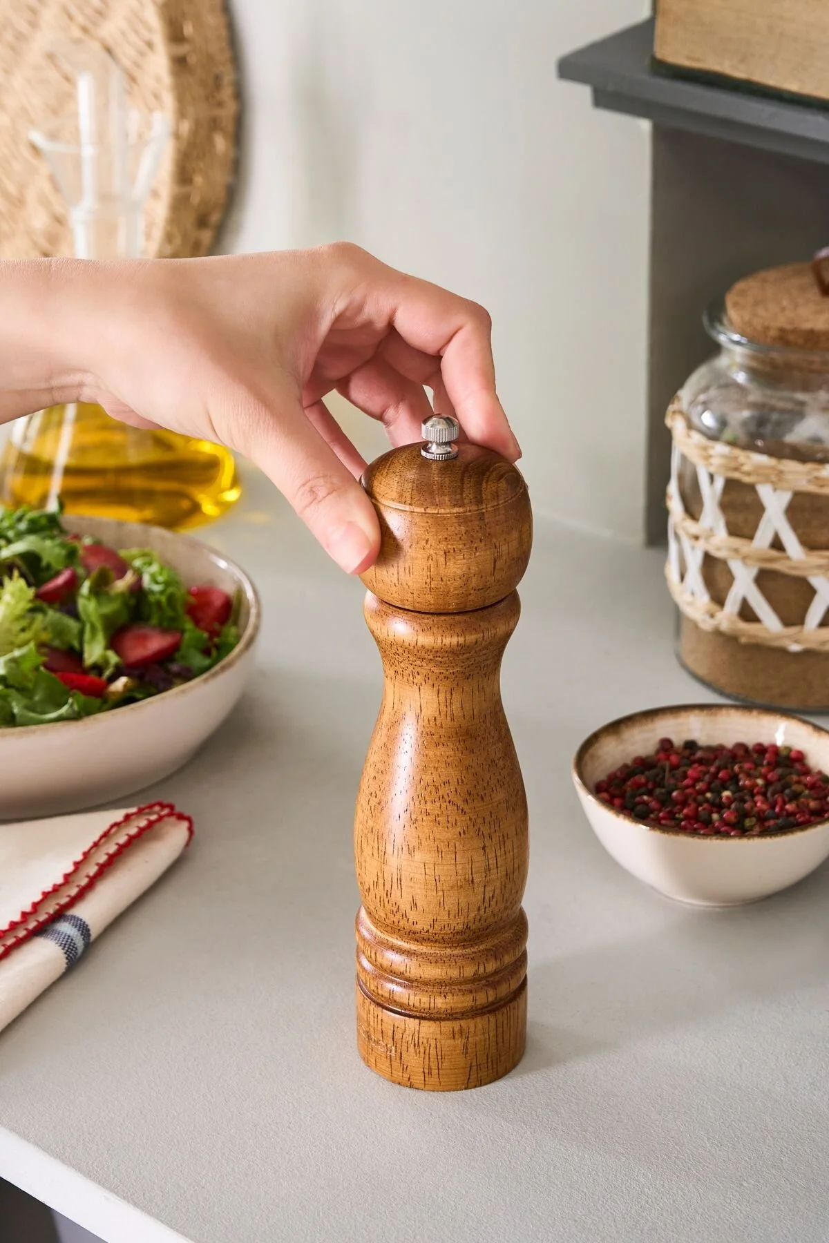 آسیاب دستی قهوه و ادویه چند رنگ اسیباب جدید آفریقایی 20 سانتی متر  Karaca