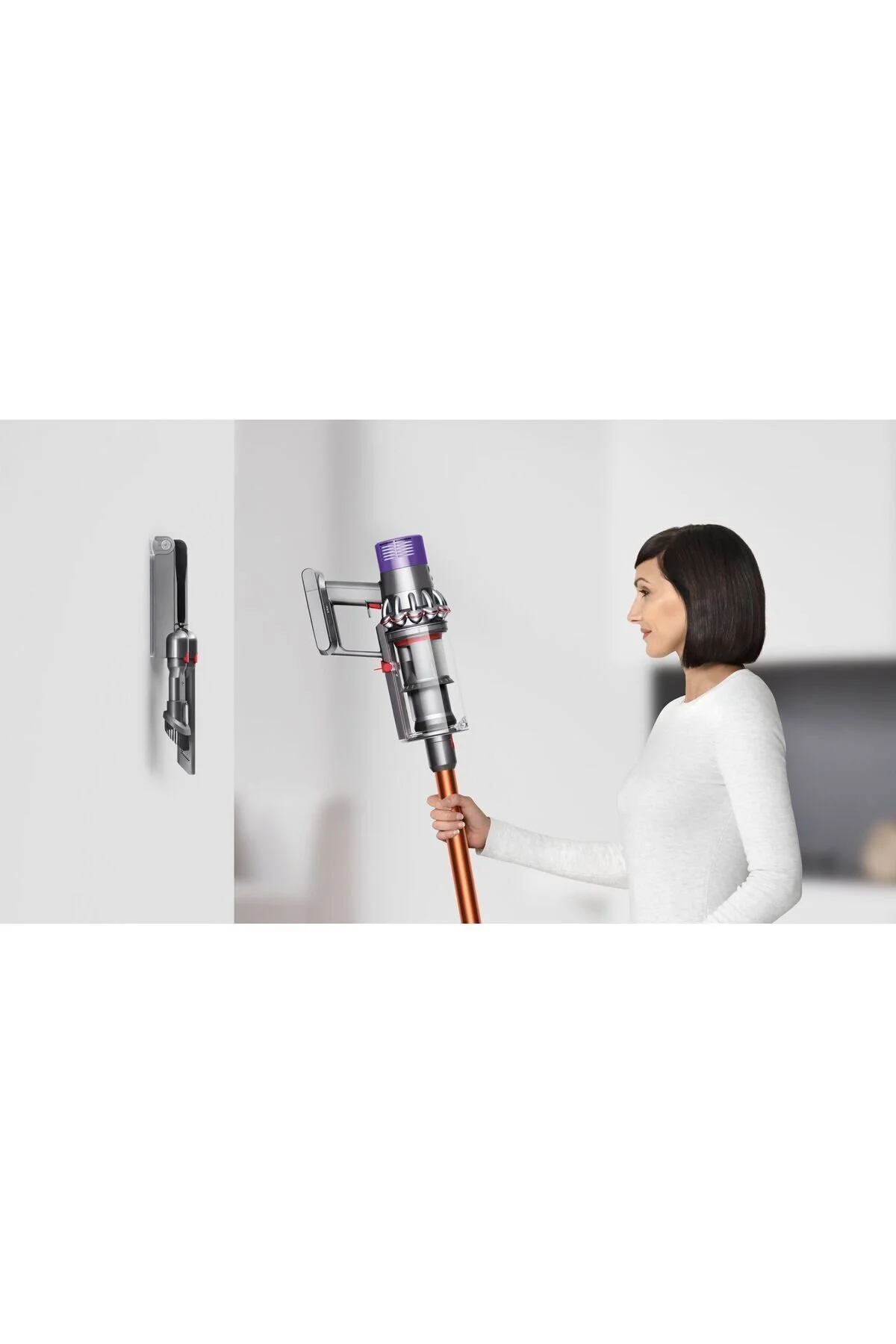 جاروبرقی ایستاده سفید V10 ™ جارو بی سیم مطلق DYSON