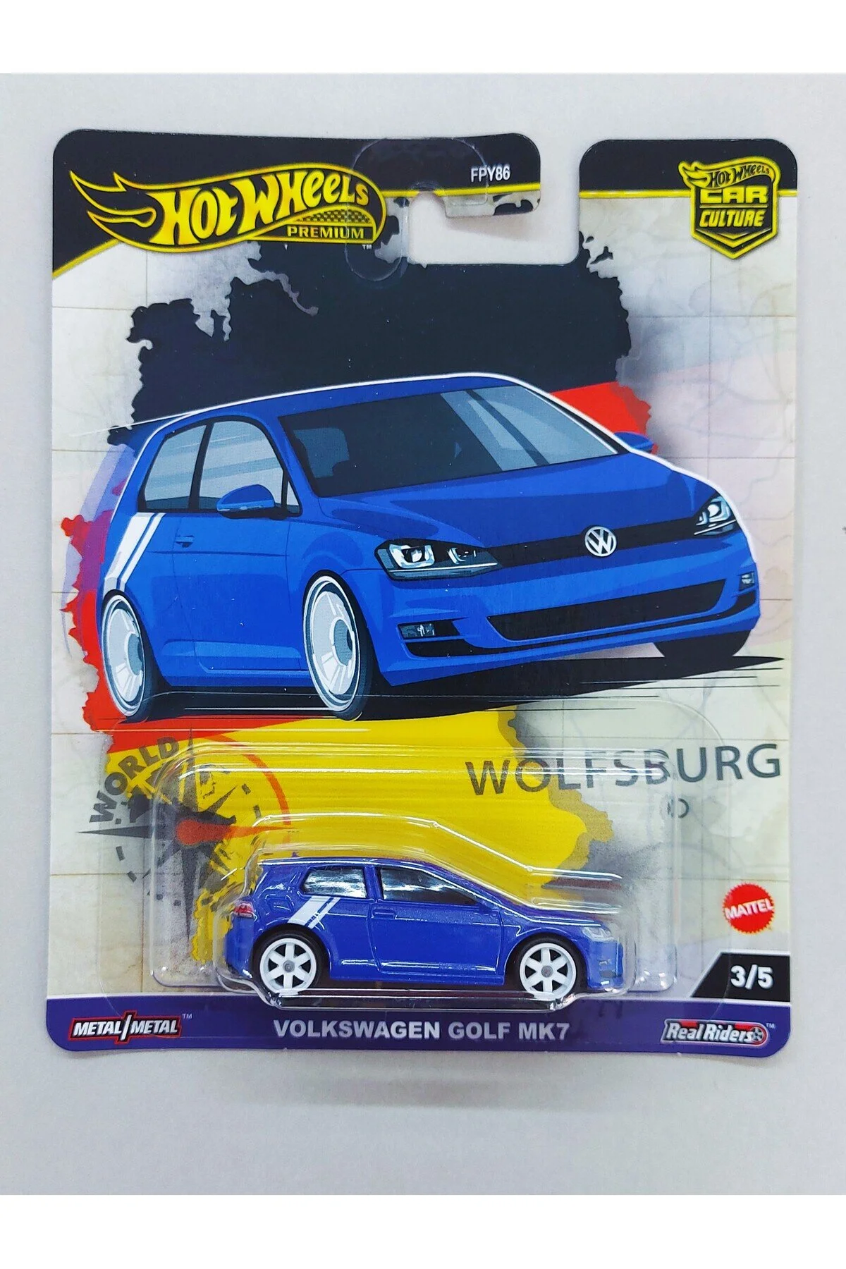 ماشین اسباب بازی خودروی ممتاز فولکس واگن گلف MK7 تور جهانی 2024 . HOT WHEELS