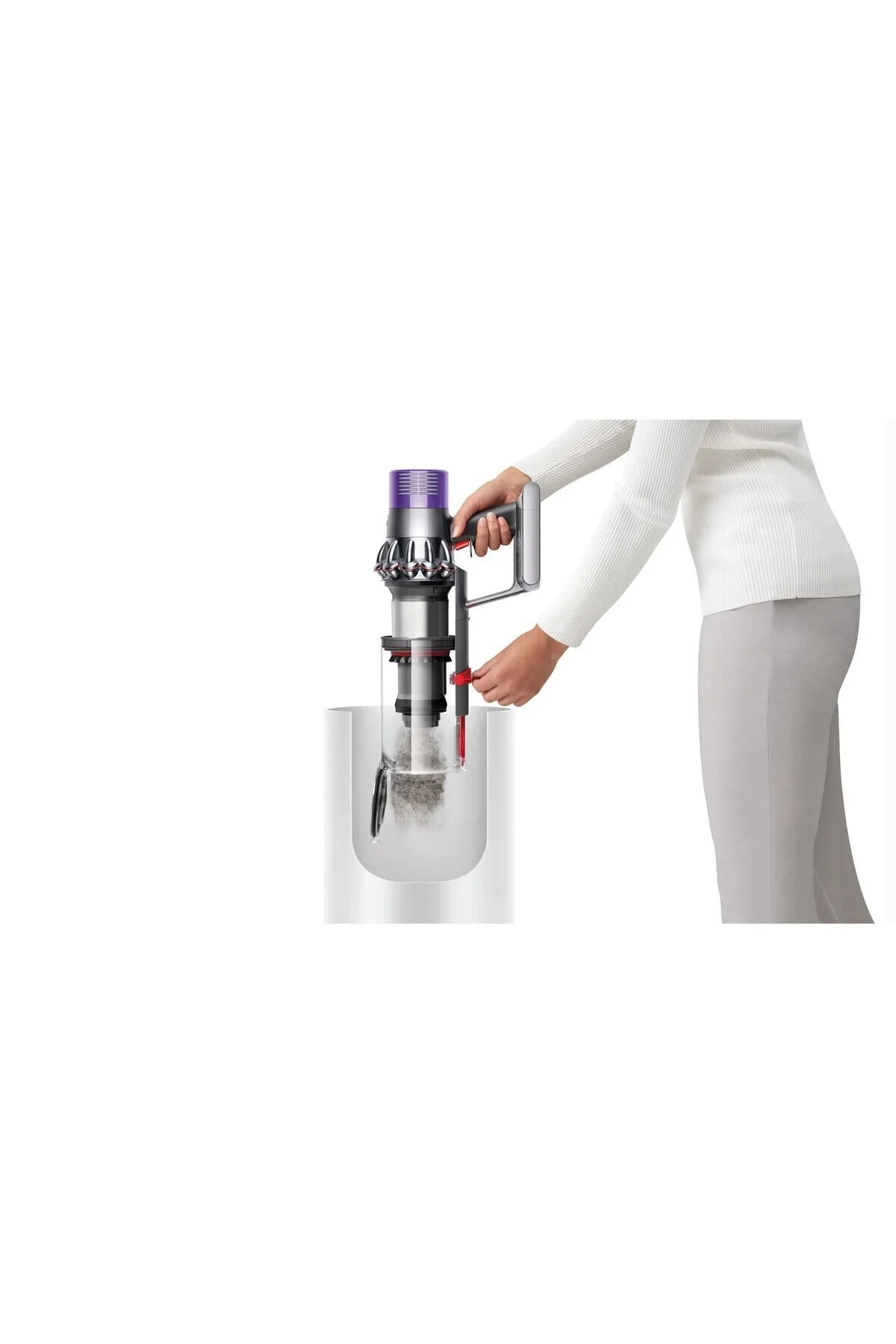 جاروبرقی ایستاده سفید V10 ™ جارو بی سیم مطلق DYSON