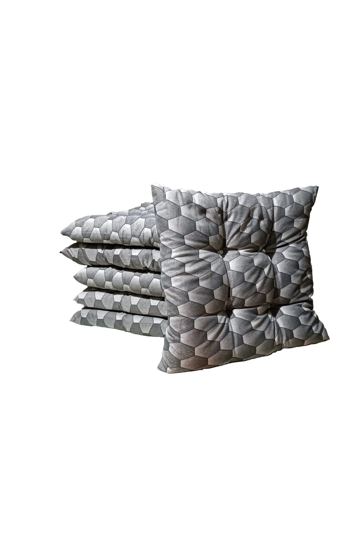 کوسن باغی صندلی 40X40 فیبر پر کردن 6 نقطه پولکا خاکستری Mor Minder