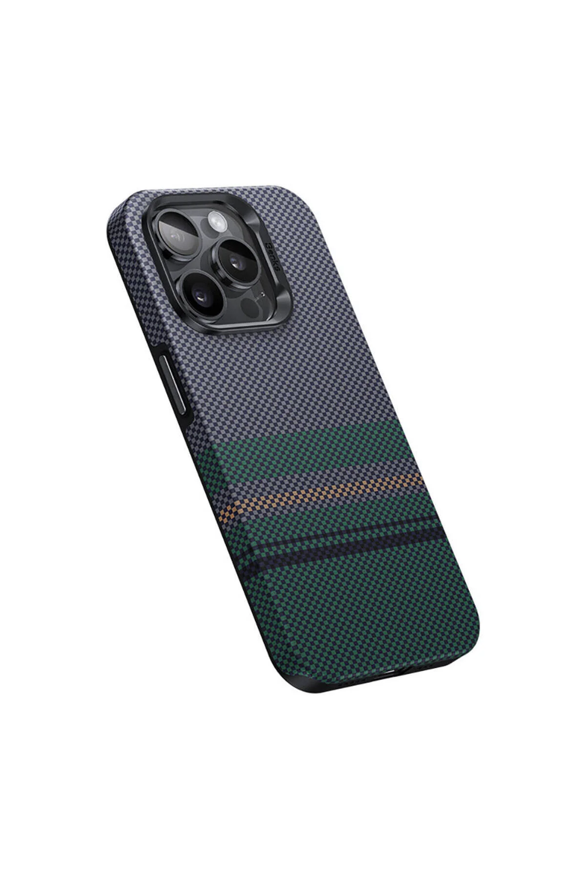 کاور و قاب IPHONE 15 PRO CASE MAGSAFE CHARGING FIBER CARBON DESIGN BENKS AURORA ARMORPRO KEVLAR BLACK Benks