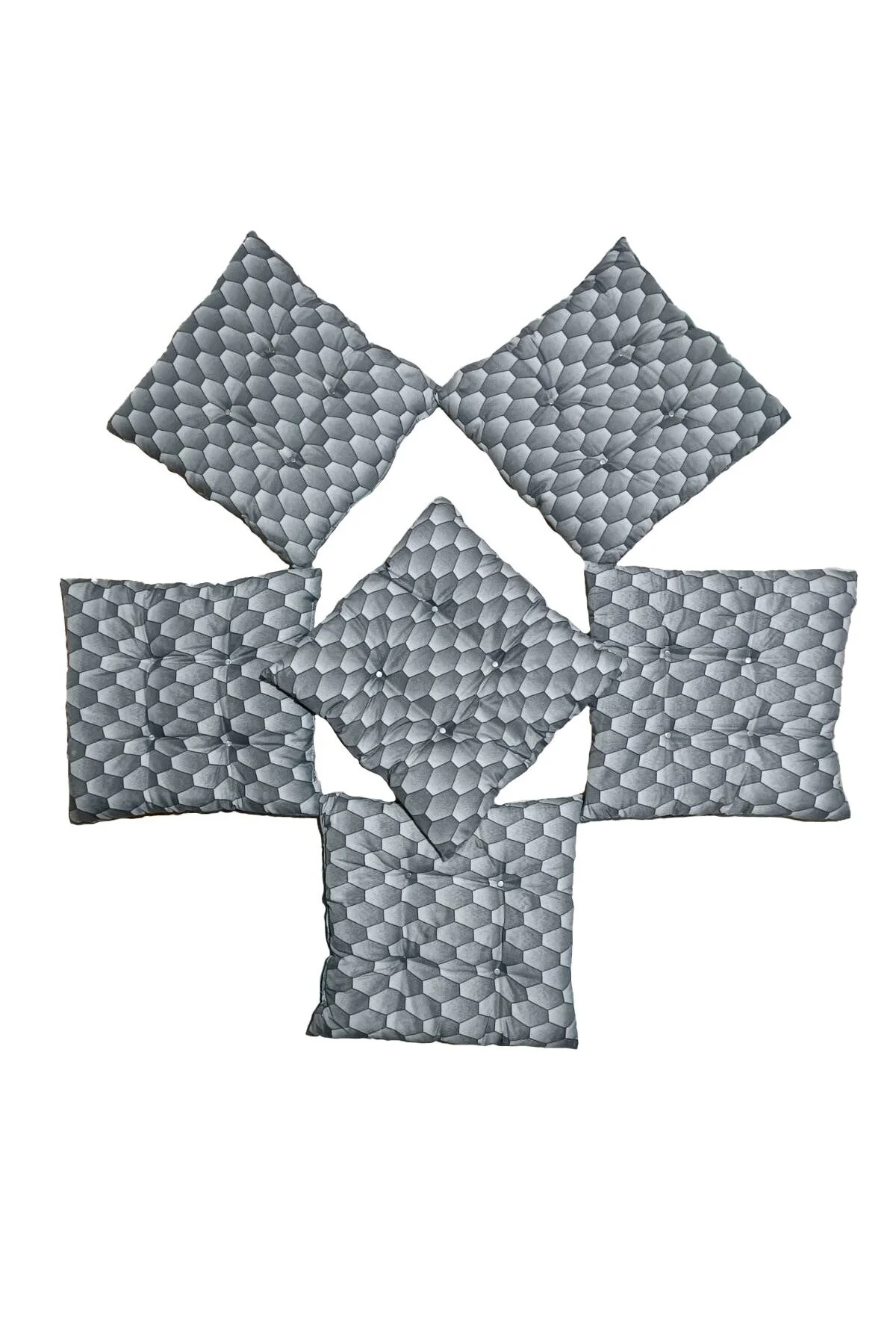 کوسن باغی صندلی 40X40 فیبر پر کردن 6 نقطه پولکا خاکستری Mor Minder