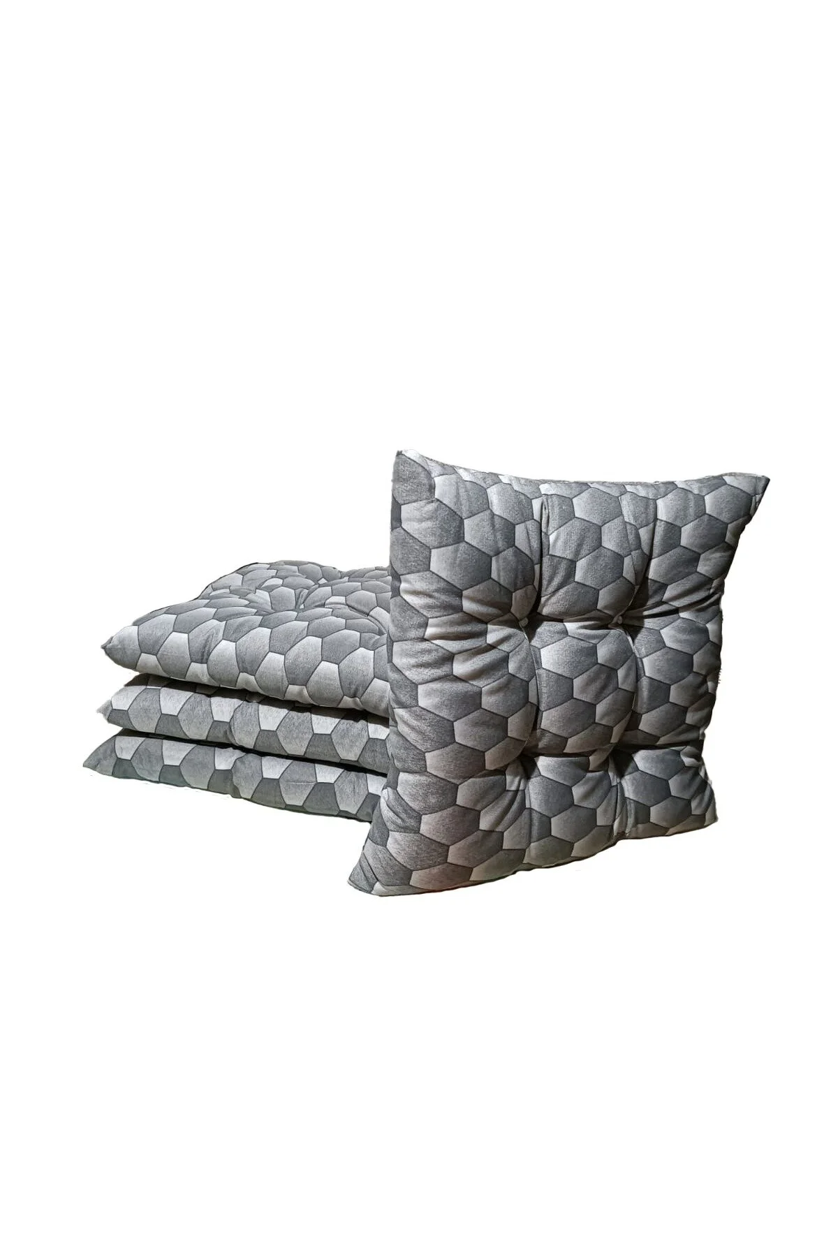 کوسن باغی صندلی 40X40 فیبر پر کردن 4 قطعه خاکستری Mor Minder