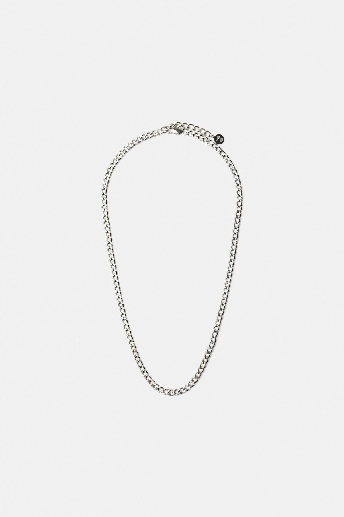 گردنبند فشن نقره‌ای مردانه زنجیره ای از جنس استنلس استیل برشکا Bershka