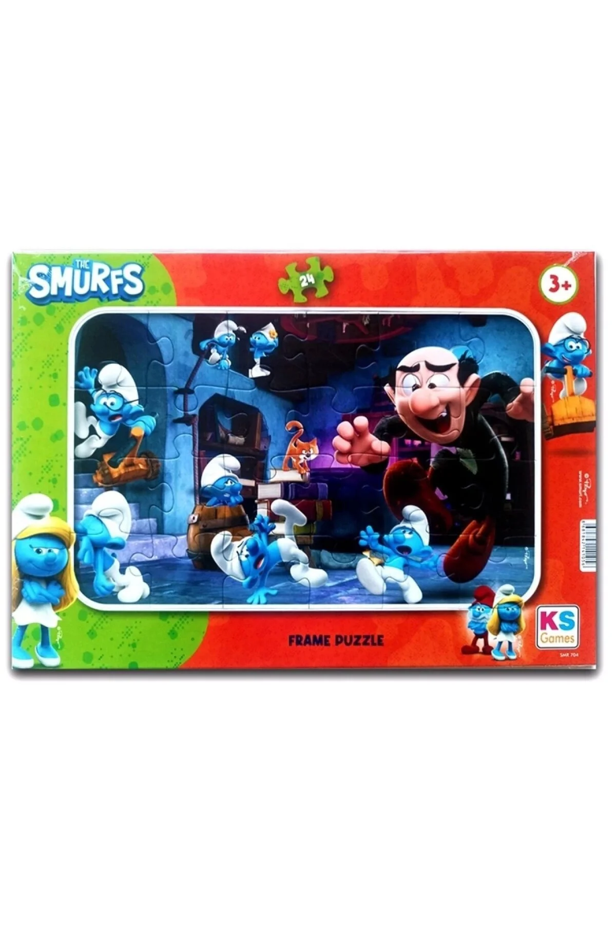 پازل SMR 704 قاب SMURFS 24 قطعه 3 اورجینال Ks Games