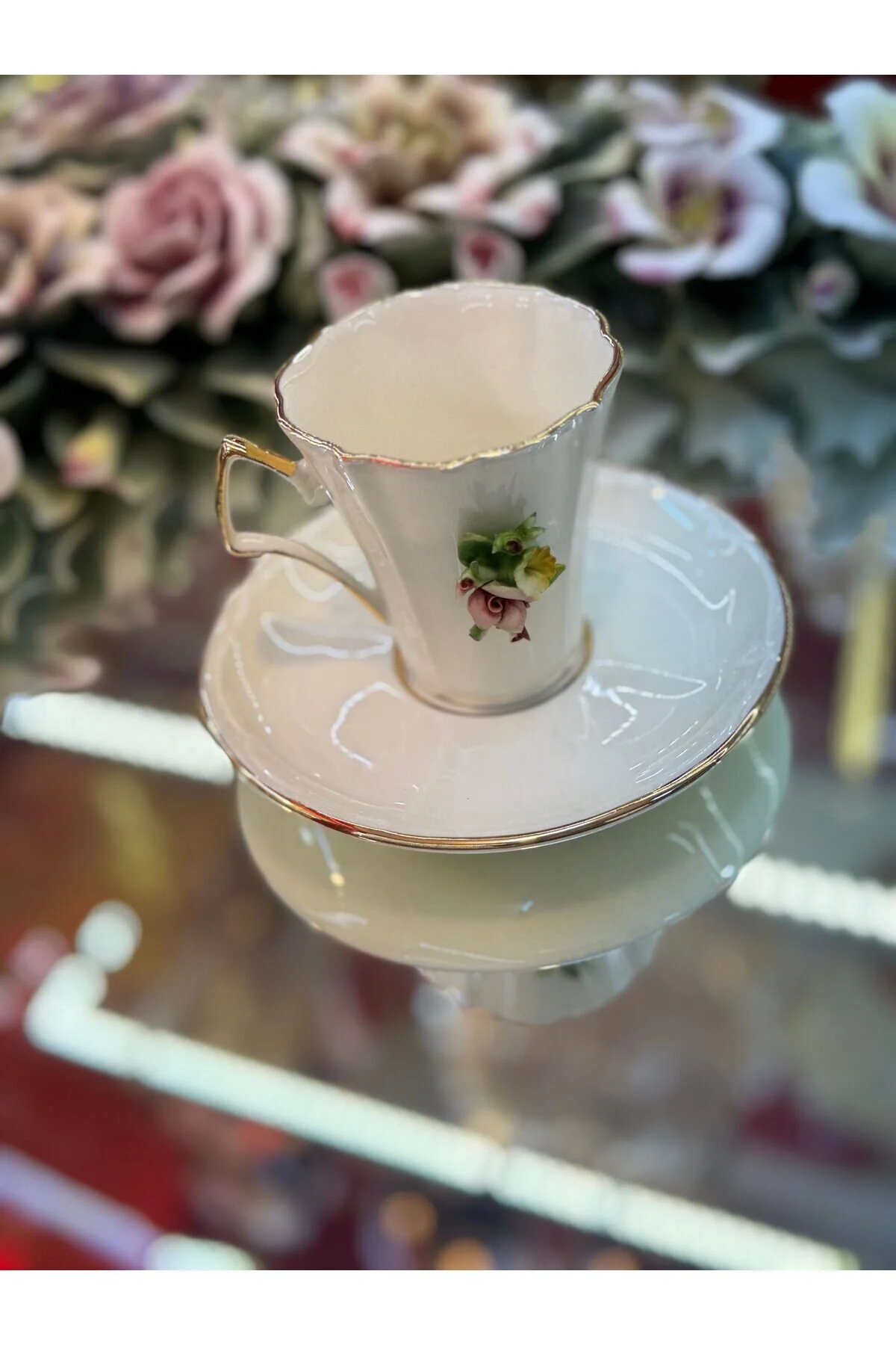 فنجان قهوه مجموعه CAPODIMONTE ESTERHOMEDECOR 6 PERSON İTALYAN CAPODİMONTE