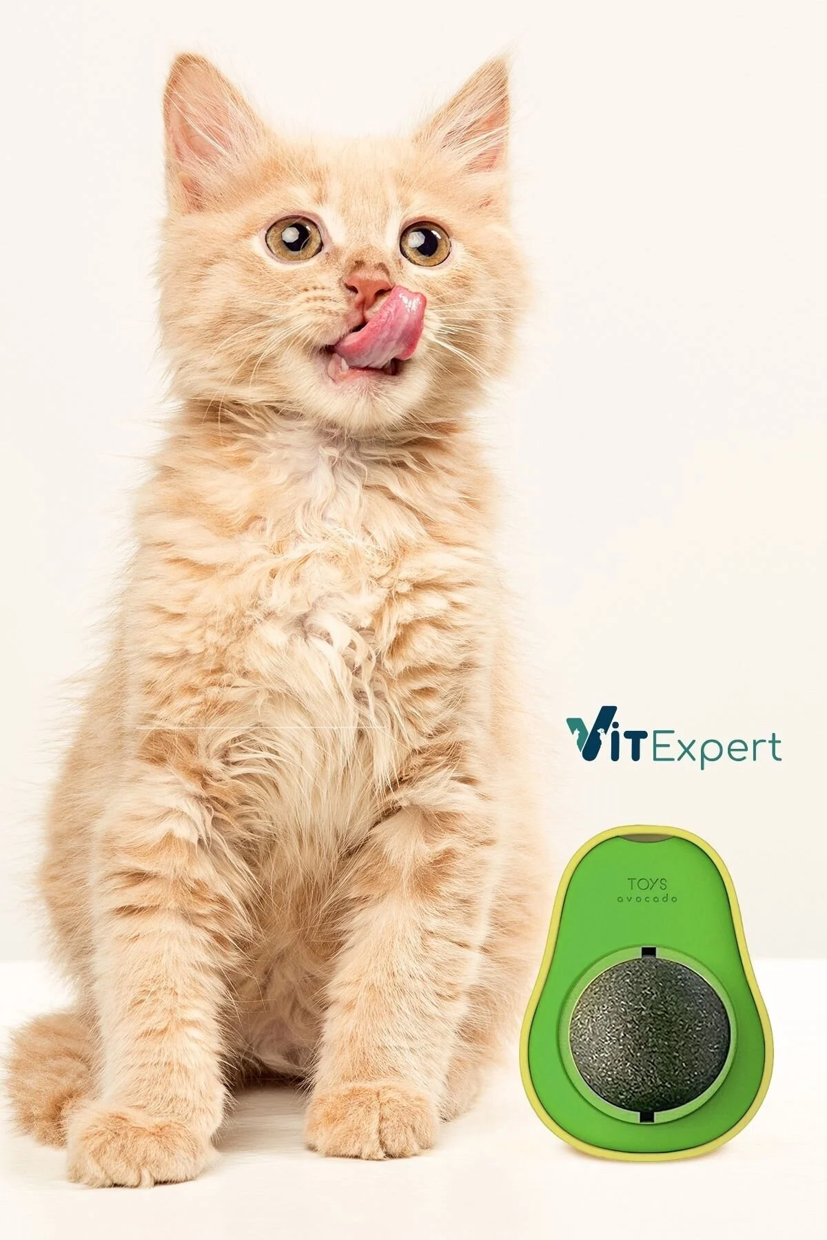 اسباب بازی گربه گیاه آووکادو گیاهی طبیعی و خوراکی چسب مخصوص 360 درجه چرخش توپ لیس اورجینال Vitexpert