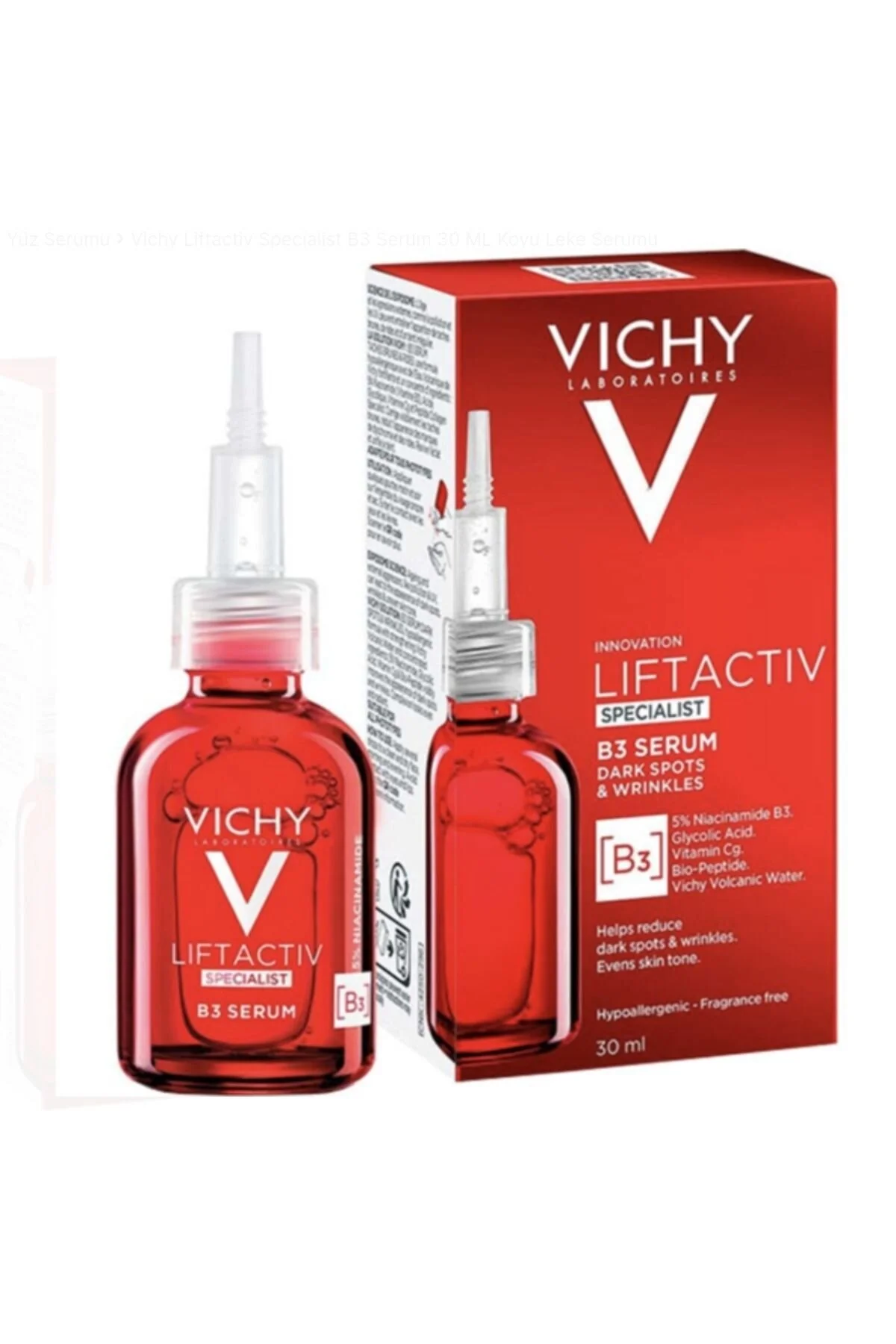 سرم پوست LIFTACTIV متخصص B3 30 میل رنگ تیره و مراقبت از چین چروک ویشی Vichy
