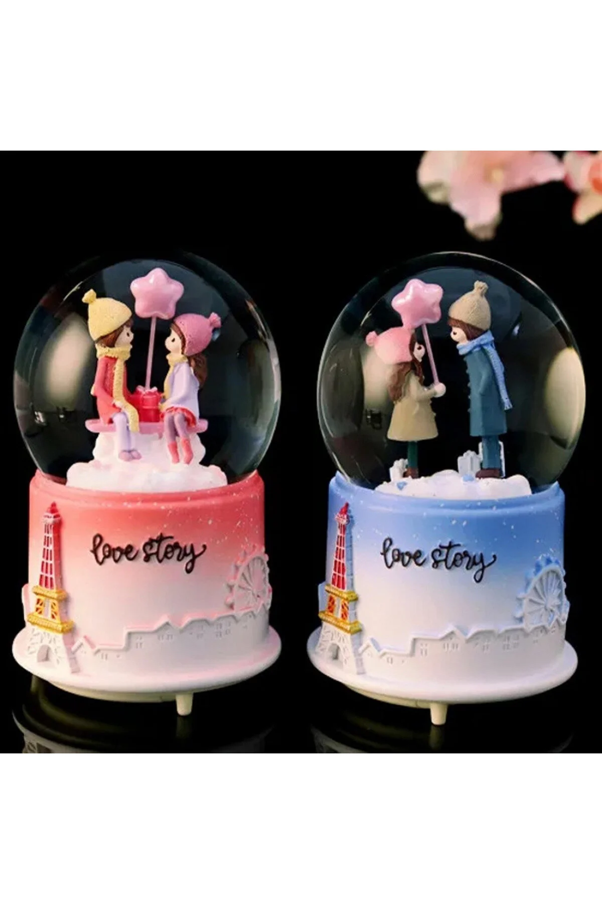 گوی برفی هدیه موزیکال SNOW GLOBE با تغییر رنگ LED برای معلم روز معلمان گلس گلوب 24 نوامبر از ترکیه Saltos