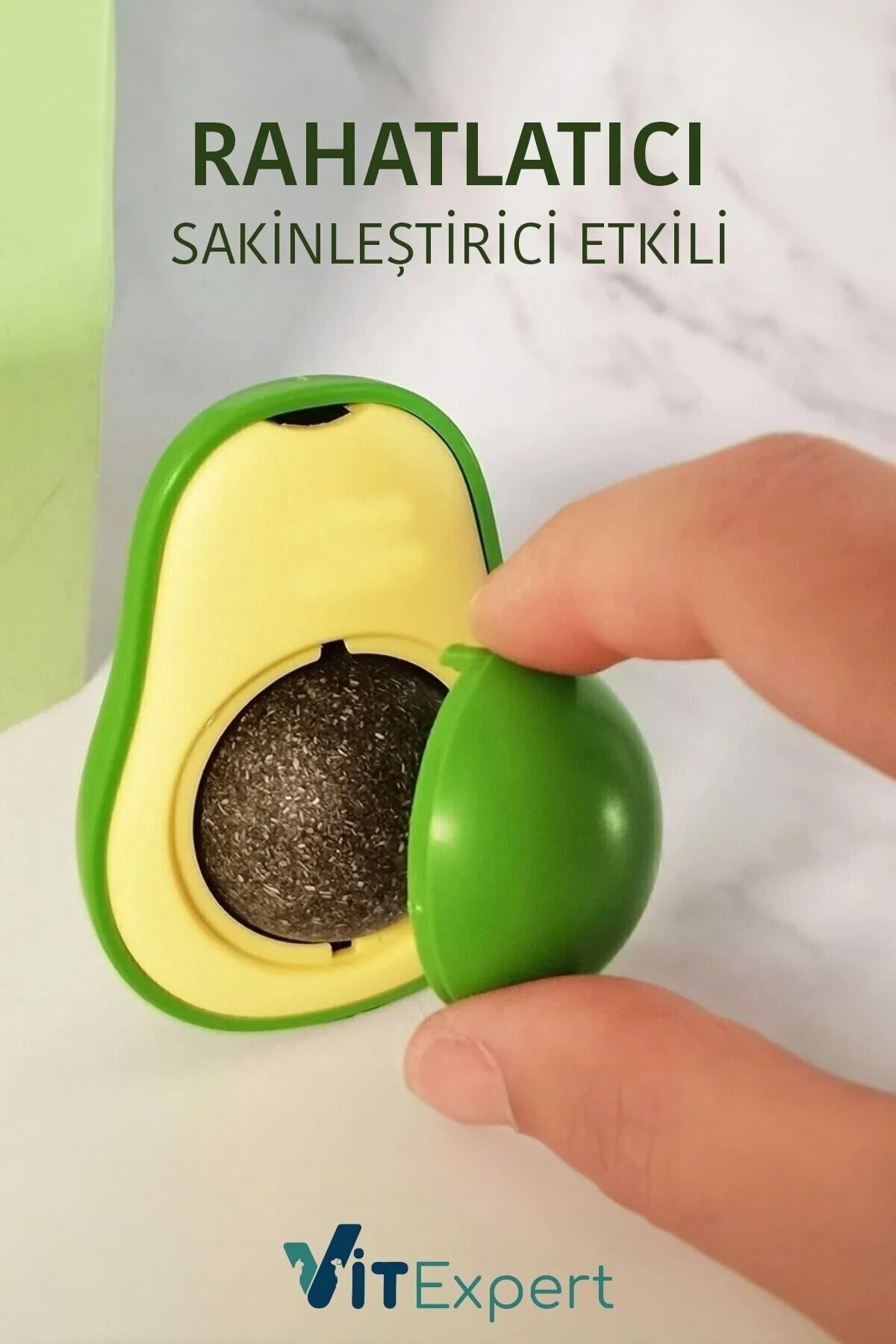 اسباب بازی گربه گیاه آووکادو گیاهی طبیعی و خوراکی چسب مخصوص 360 درجه چرخش توپ لیس اورجینال Vitexpert