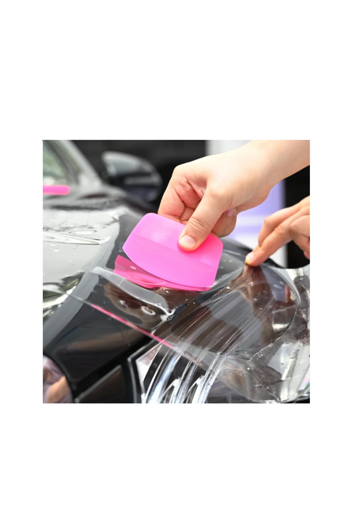 بادگیر خودرو صورتی PPF TPH SILICONE CZECH RAGLE GLASS APPLICATION OVAL 9.4X7.4CM Oto Aksesuarcım