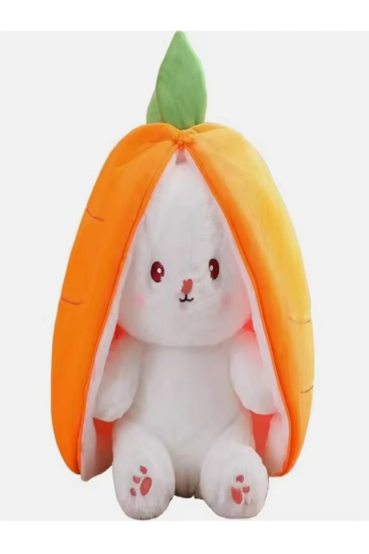 اسباب بازی های پشمی بالش 35 سانتی متری هویج خرگوش مخمل دار 2 رو Pufu Toys