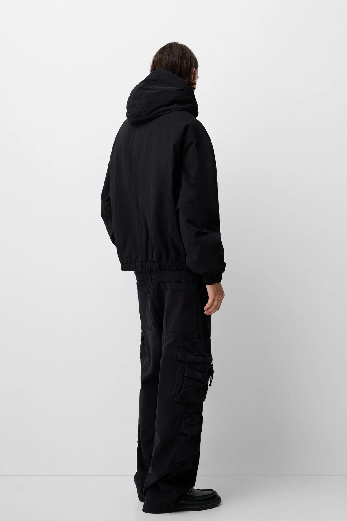 کت مشکی مردانه ژاکت فنی Kapitone Hocned برشکا Bershka