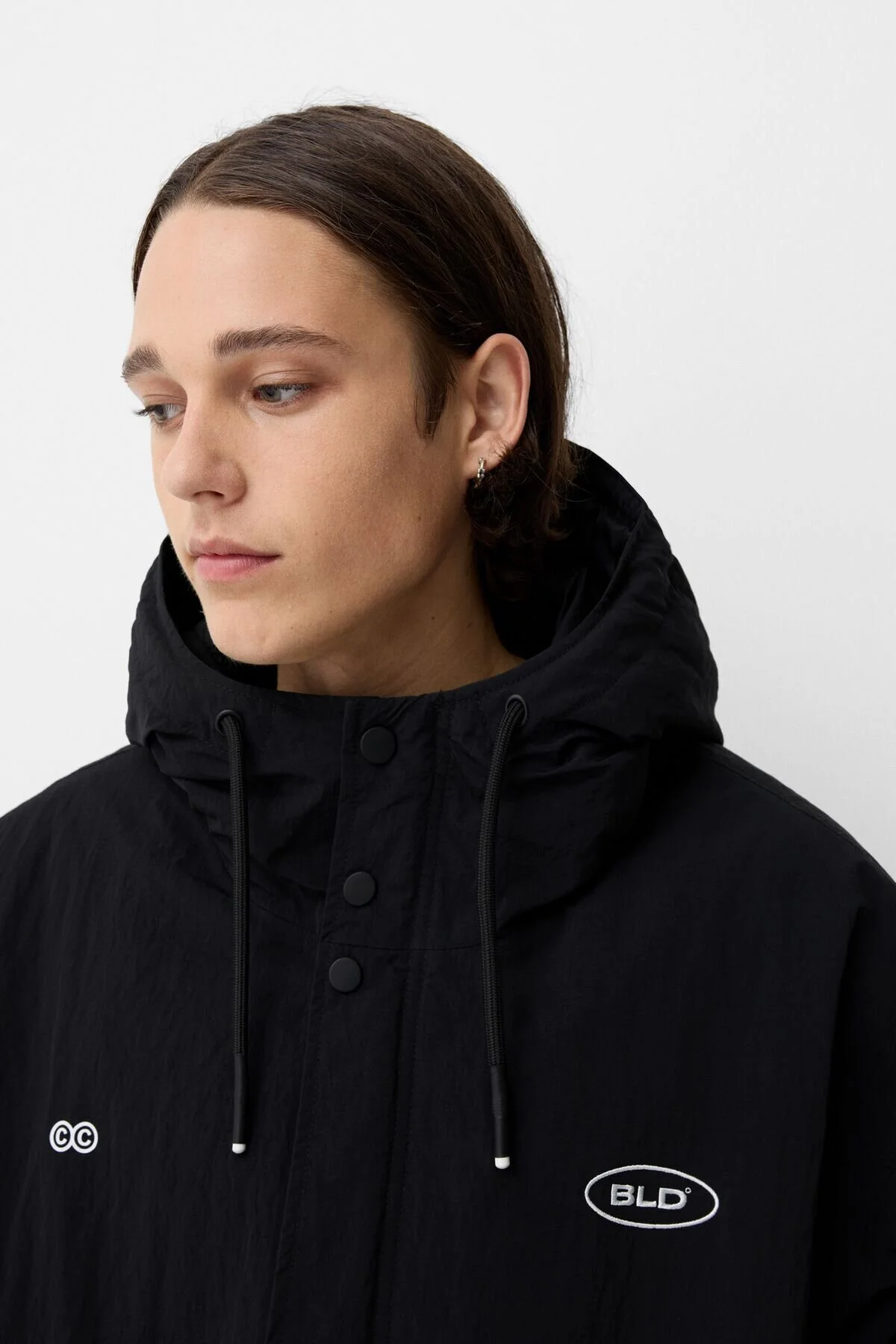 کت مشکی مردانه ژاکت فنی Kapitone Hocned برشکا Bershka