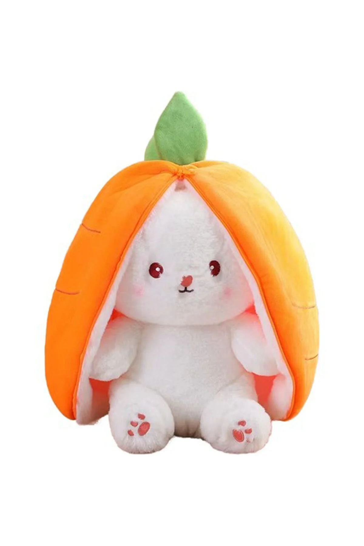 اسباب بازی های پشمی بالش 35 سانتی متری هویج خرگوش مخمل دار 2 رو Pufu Toys