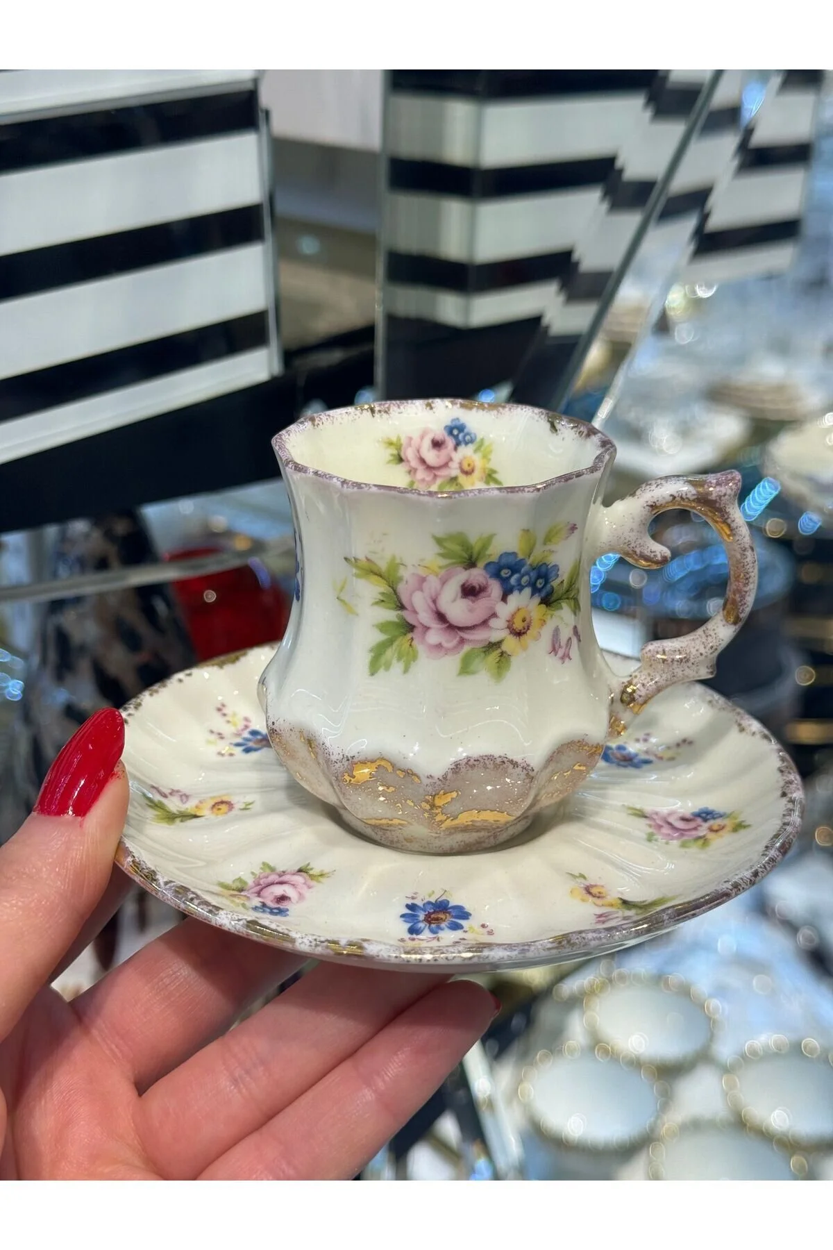 فنجان قهوه ESTERHOMEDECOR EL نقاشی 6 چینی PERONS Handmade