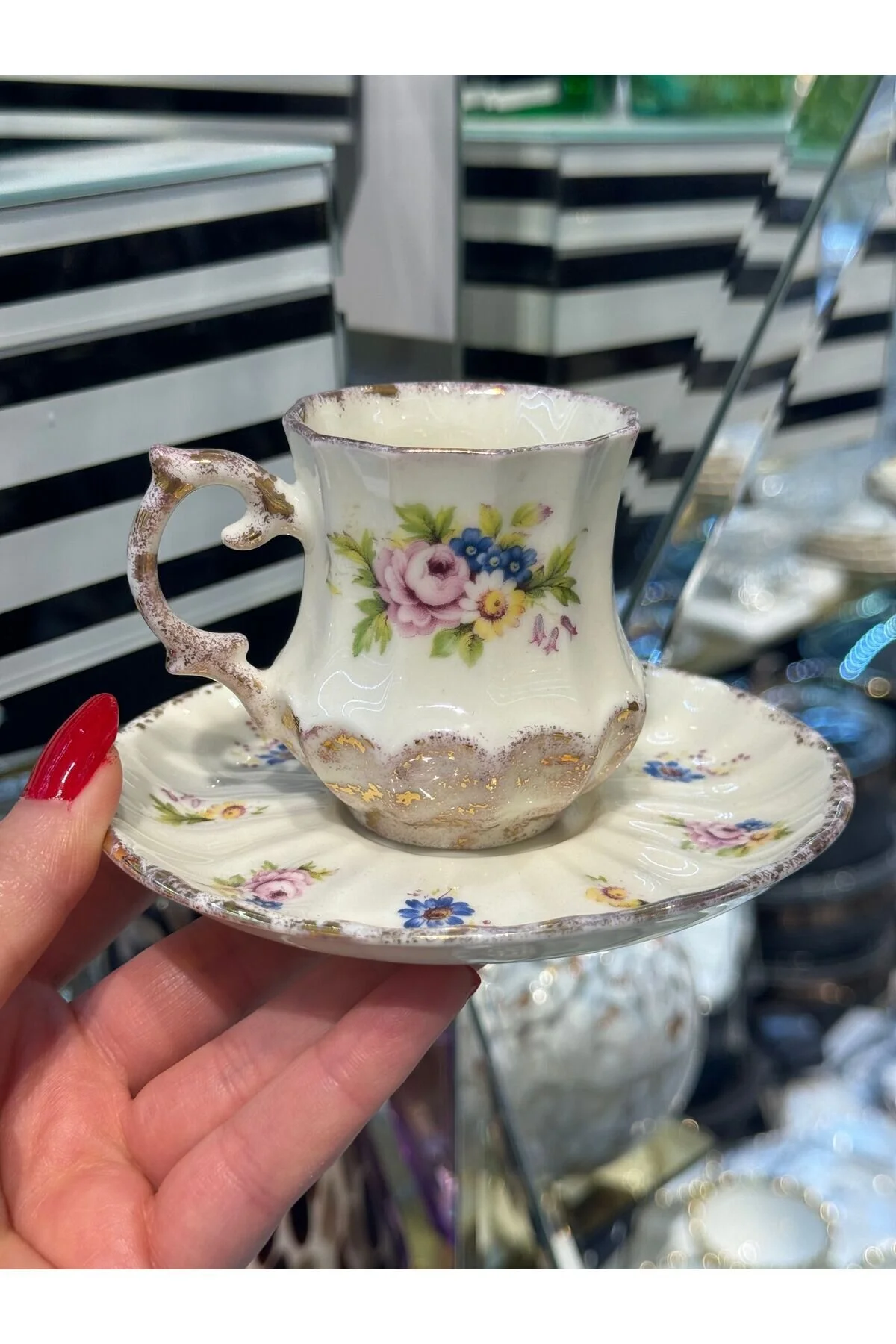 فنجان قهوه ESTERHOMEDECOR EL نقاشی 6 چینی PERONS Handmade