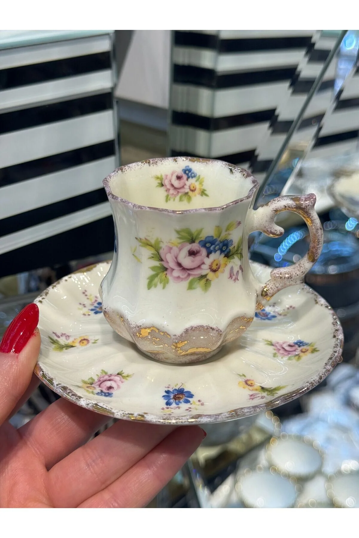 فنجان قهوه ESTERHOMEDECOR EL نقاشی 6 چینی PERONS Handmade