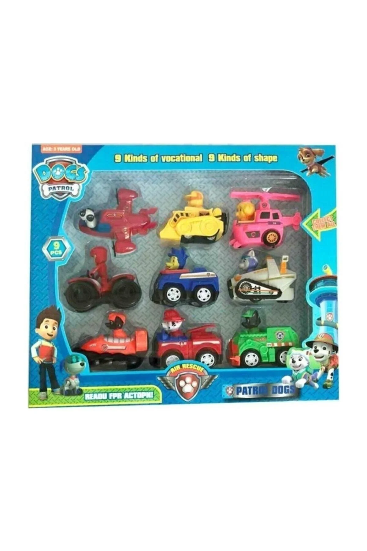 اسباب بازی های فیگور دیگر E KIDS PAW PATROL TOY MISSION VEHICLES مجموعه 9 عددی Genel Markalar