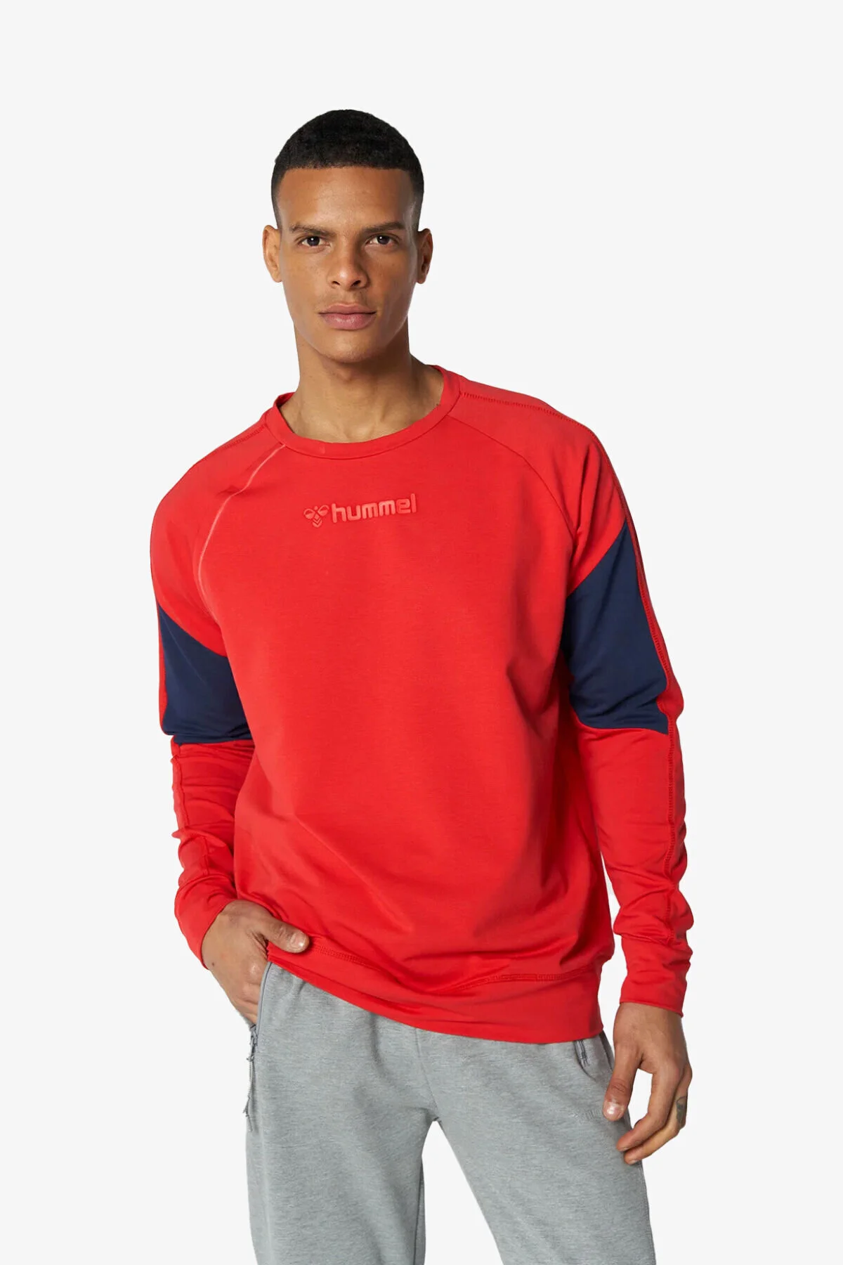 سویشرت ورزشی قرمز مردانه پیراهن Hmlarlo هومل اورجینال hummel