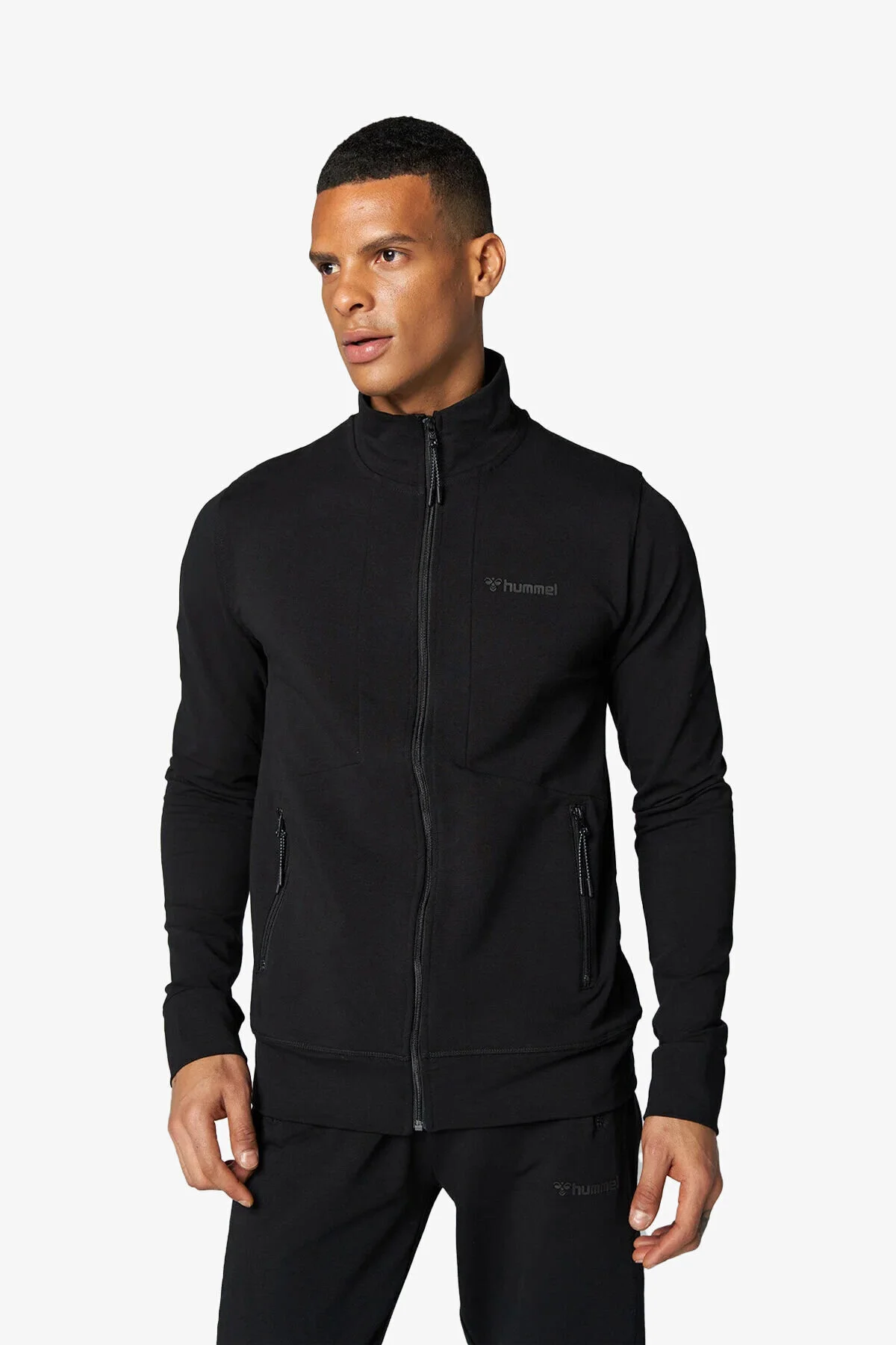 سویشرت ورزشی قهوه‌ای مردانه کت و شلوار مشکی Hml Grant Zip هومل hummel
