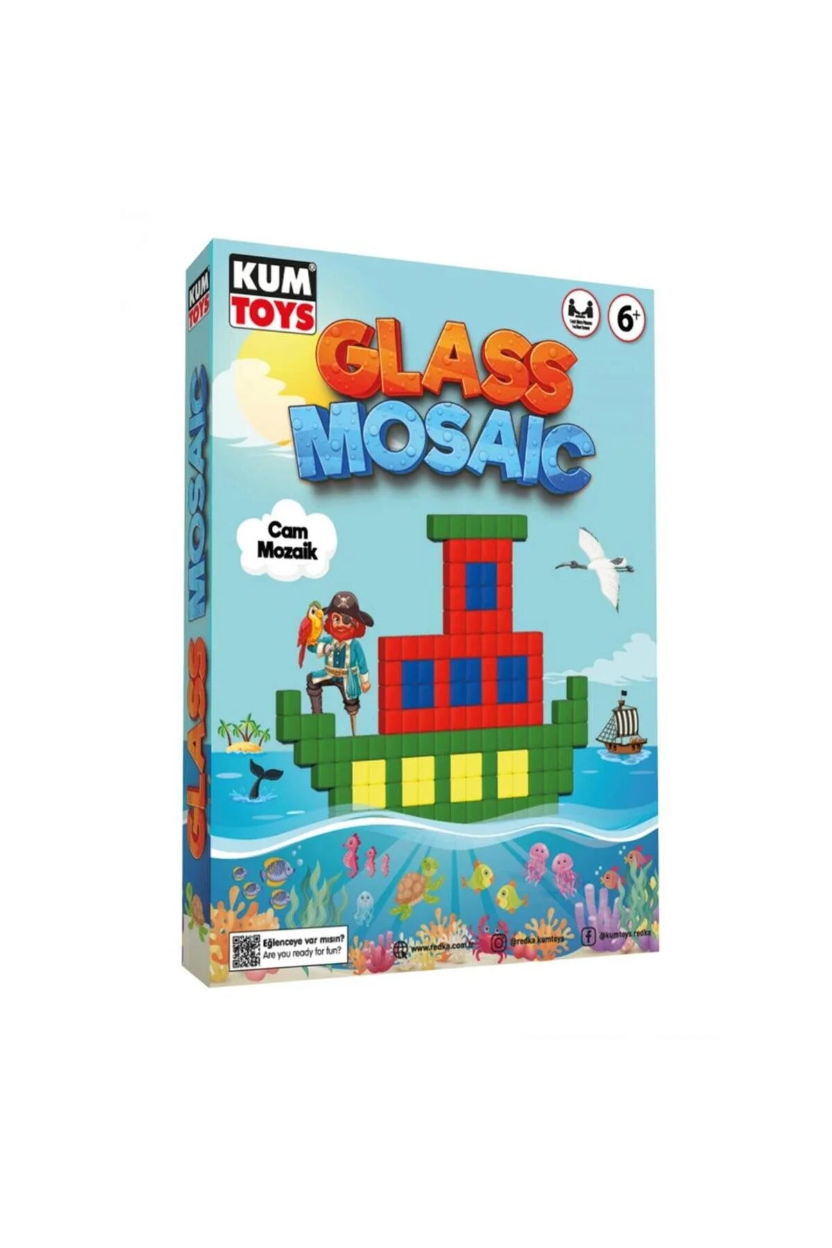 اسباب بازی های فیگور دیگر موزاییک شیشه ای 19X25 سانتی متر سن 6+ Kumtoys