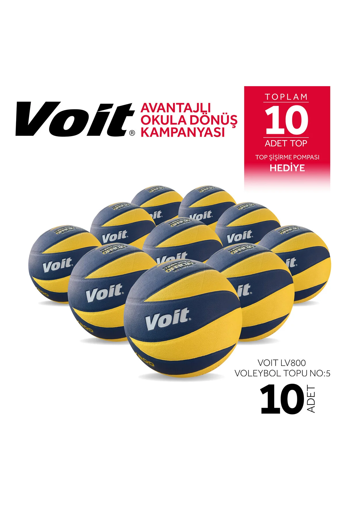 توپ والیبال LV800 N5 10 و هدیه پمپ باد Voit