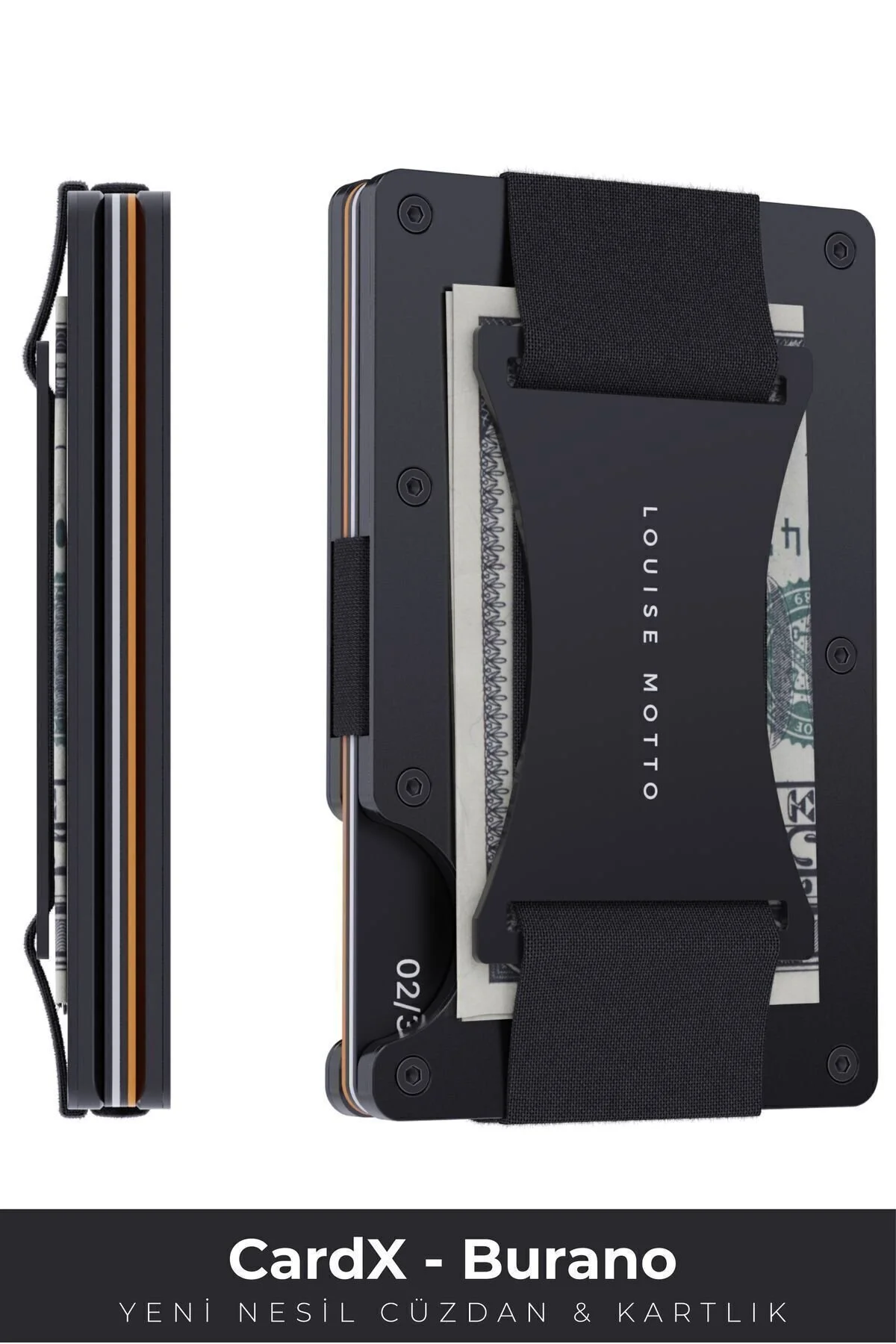 کیف پول و کارت‌کش مینیمالیستی CardX - Burano Strap | محافظ RFID | ظرفیت 20 کارت + 10 اسکناس | هدیه‌ای لوکس و کاربردی Louise Motto