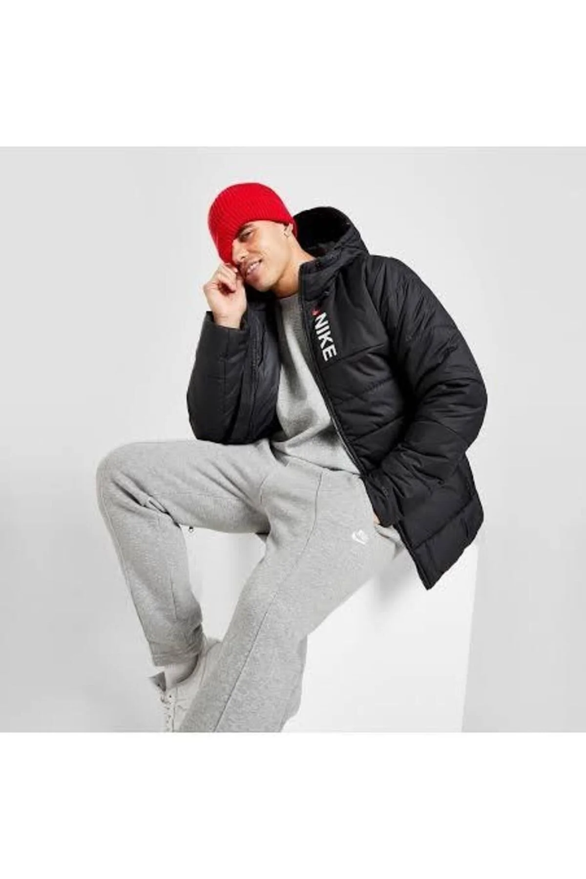 کاپشن ورزشی مشکی مردانه کت هیبریدی مصنوعی Dx2036 010 Nike
