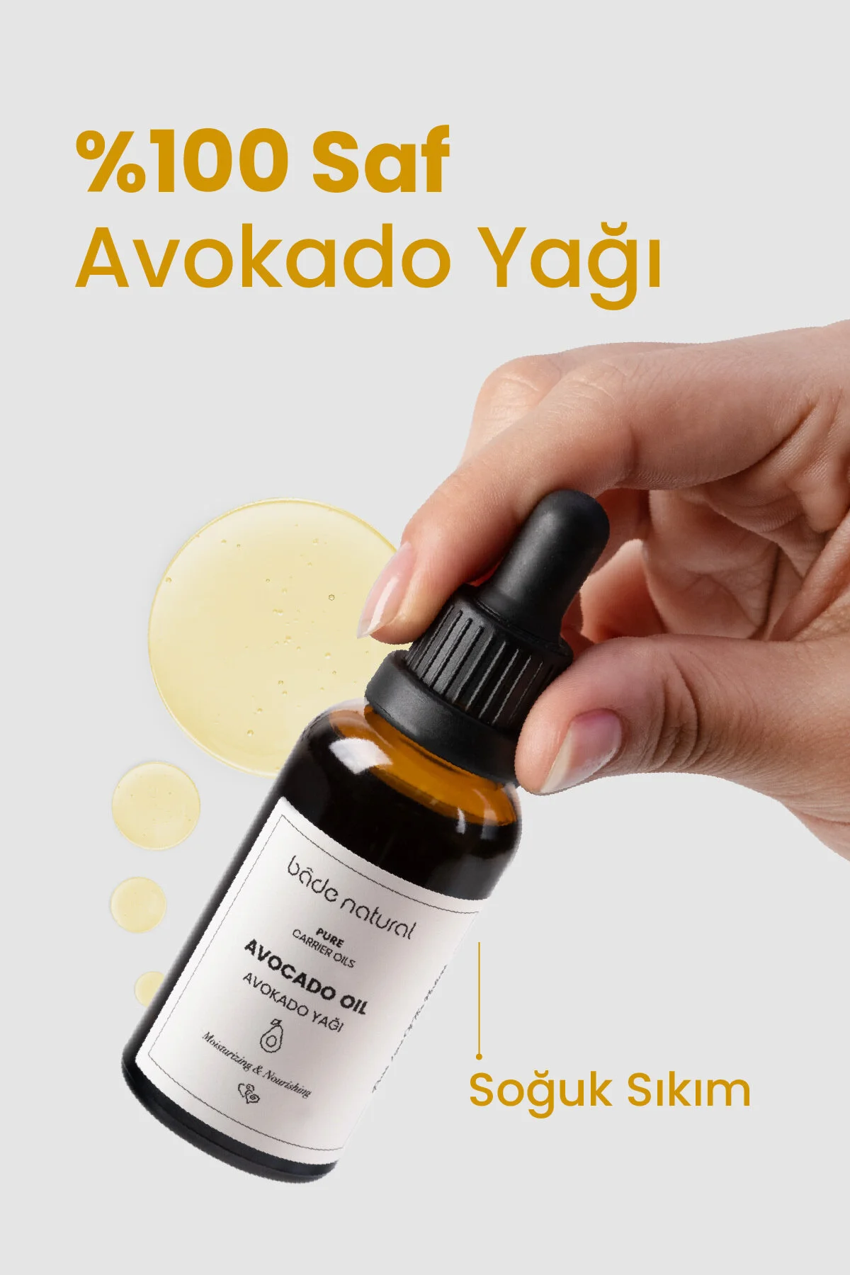 روغن مراقبتی آووکادو طبیعی 30 میلی لیتر خالص و سرد فشرده بادا ناتورال Bade Natural