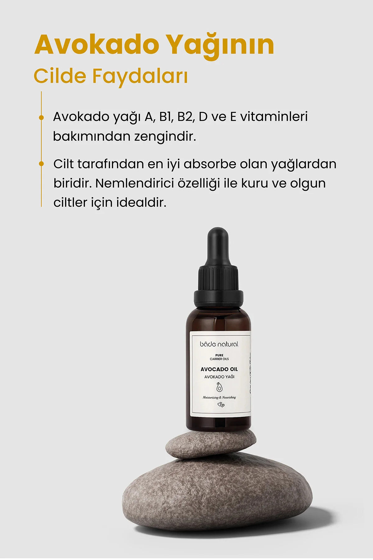 روغن مراقبتی آووکادو طبیعی 30 میلی لیتر خالص و سرد فشرده بادا ناتورال Bade Natural