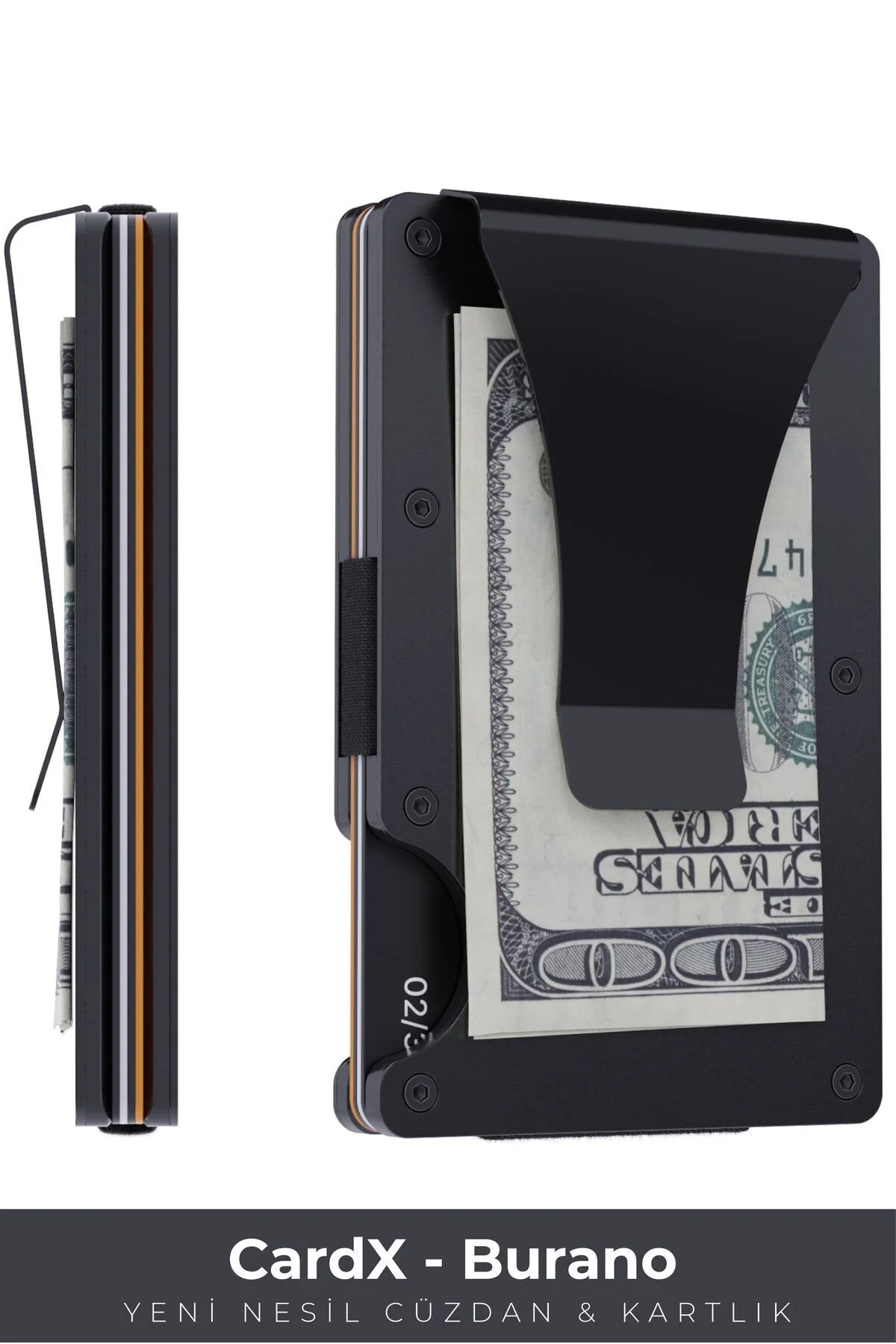 کیف پول فلزی مینیمالیستی CardX Burano Clips | محافظ RFID | ظرفیت 20 کارت | هدیه‌ای لوکس و مدرن Louise Motto