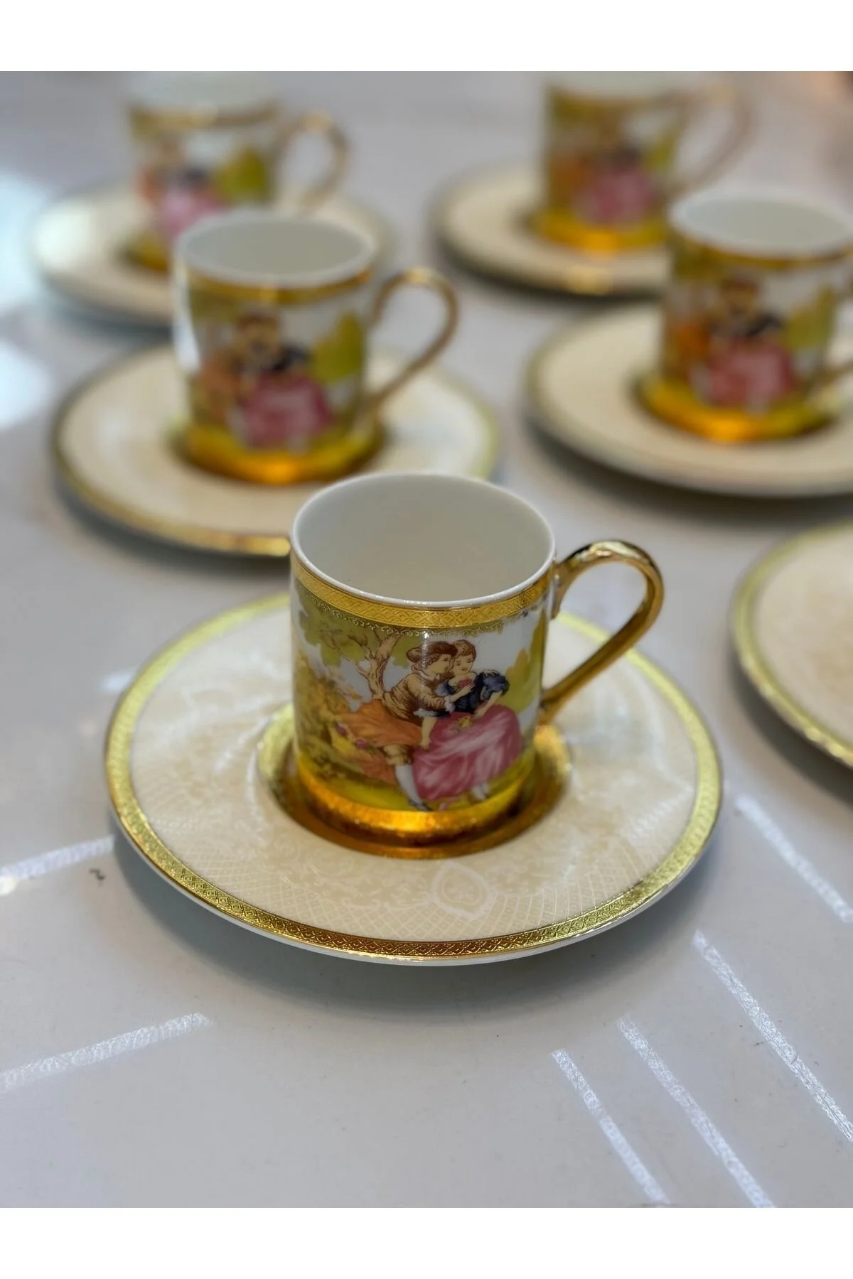 فنجان قهوه تیم جام چینی برای 6 نفر ester