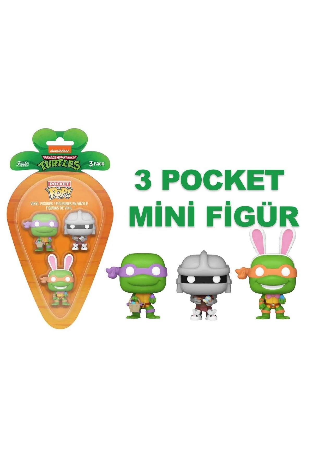 فیگور پاپ بسته هویج 3 پک: لاک پشت های نینجا اصل Funko