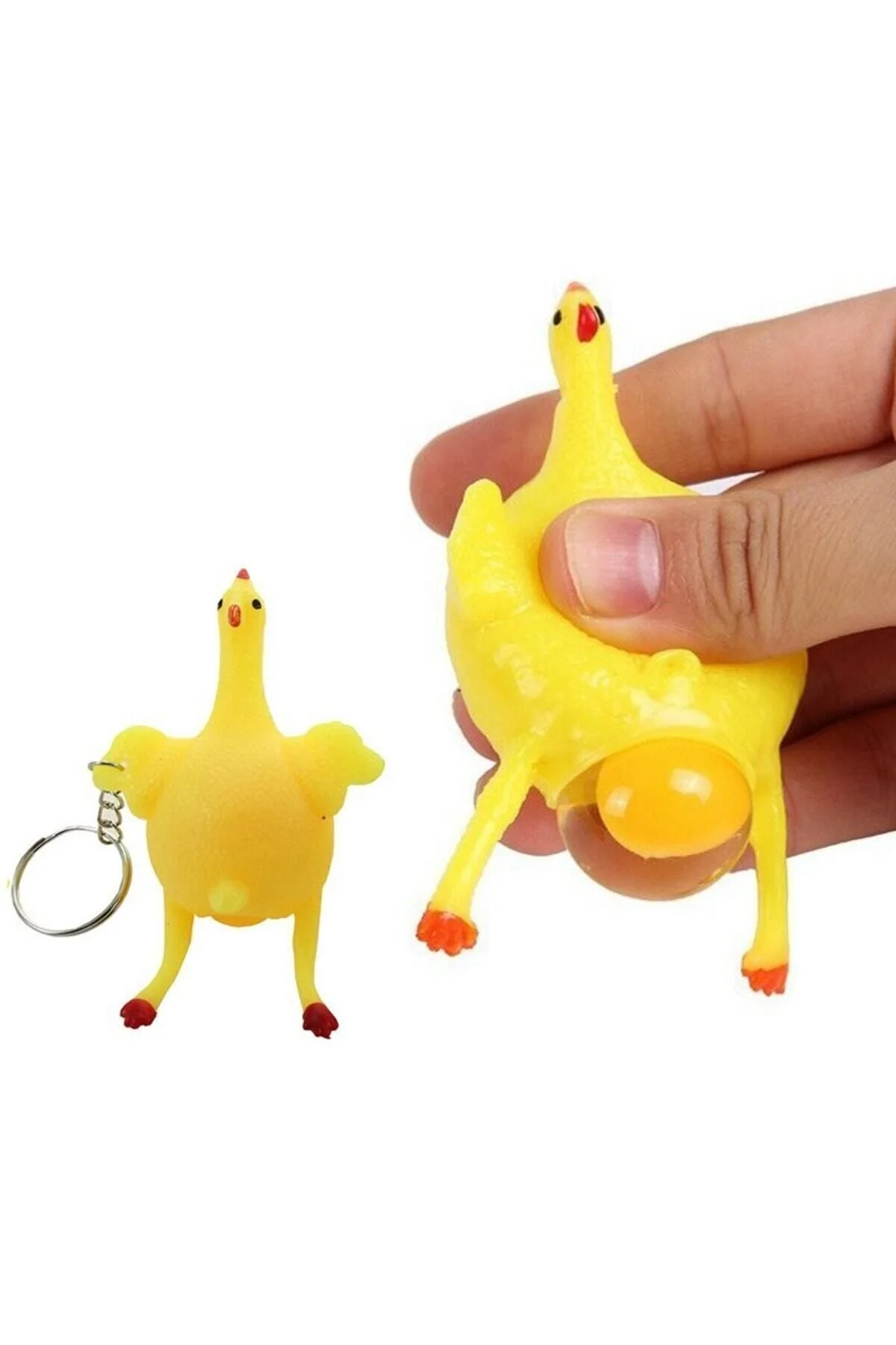 جلیقه کلید هدیه زیورآلات کیف و دو تکه جاکلیدی مرغ تخمگذار SQUISHY ema